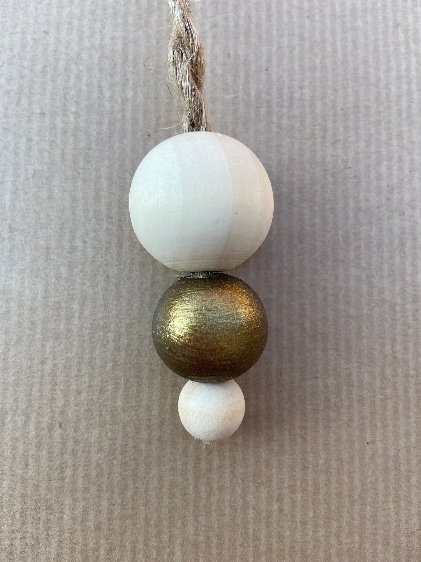 Holzkugel Anhänger | Natur | Gold | 3er Set
