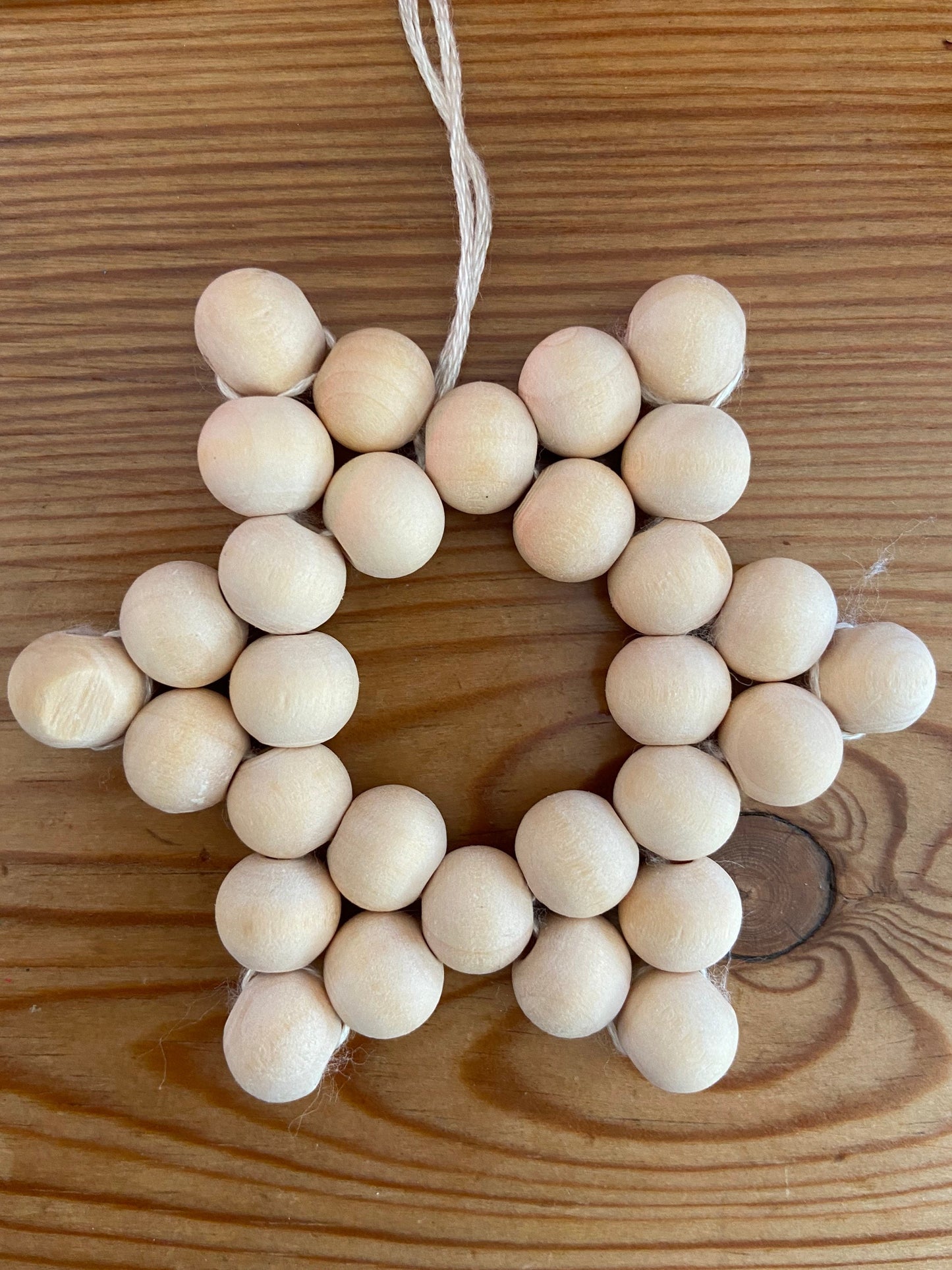 Stern | Holzperlen | Anhänger | Weihnachten | ca. 7cm