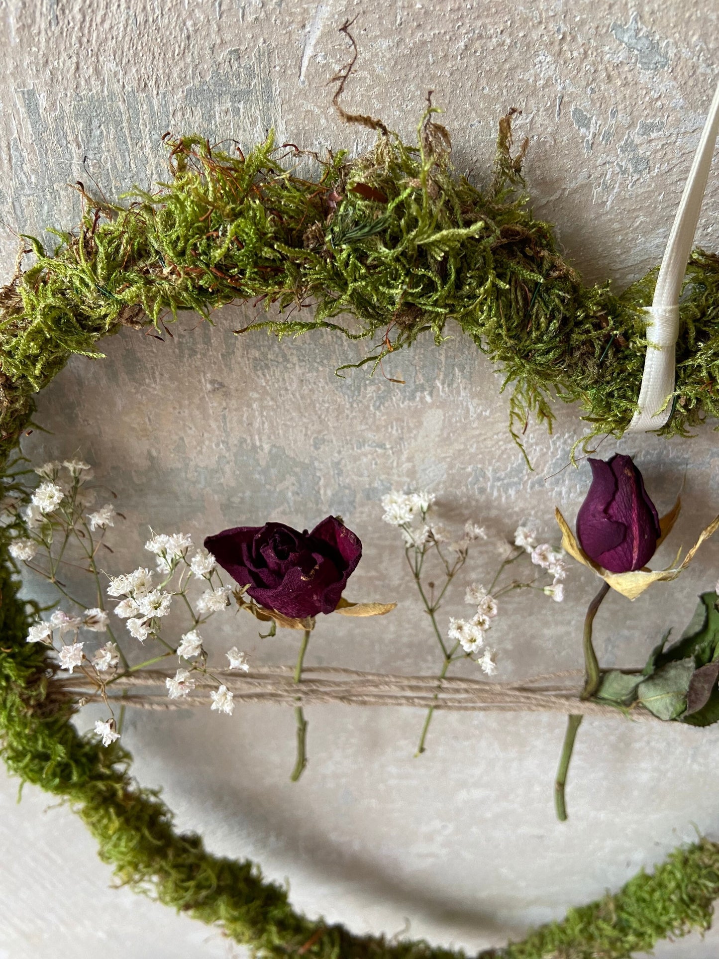 Herz | Trockenblumen | Moos | Rosen | getrocknete Blüten | Liebe | kleine Geschenke | Muttertag | Love