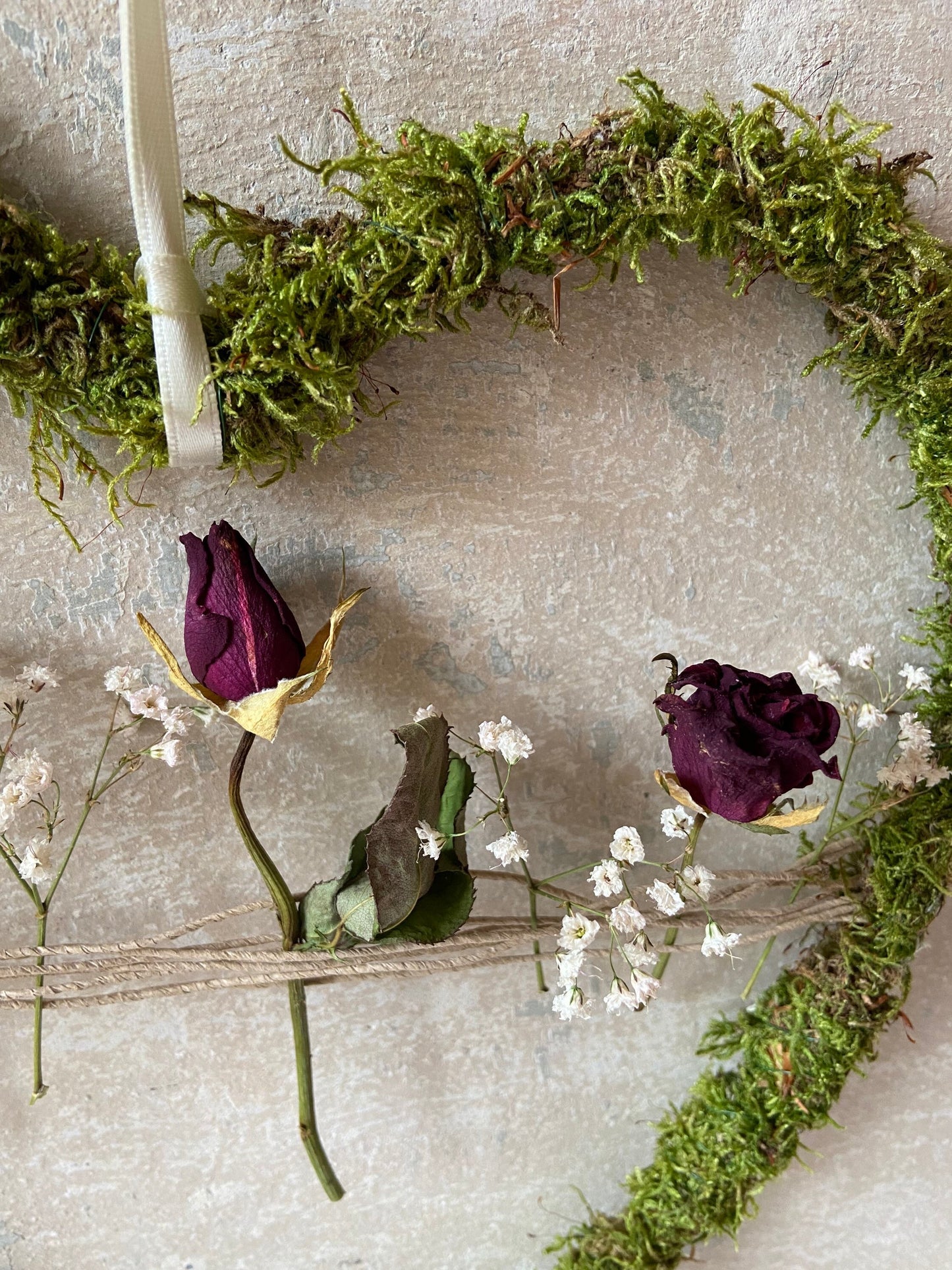 Herz | Trockenblumen | Moos | Rosen | getrocknete Blüten | Liebe | kleine Geschenke | Muttertag | Love