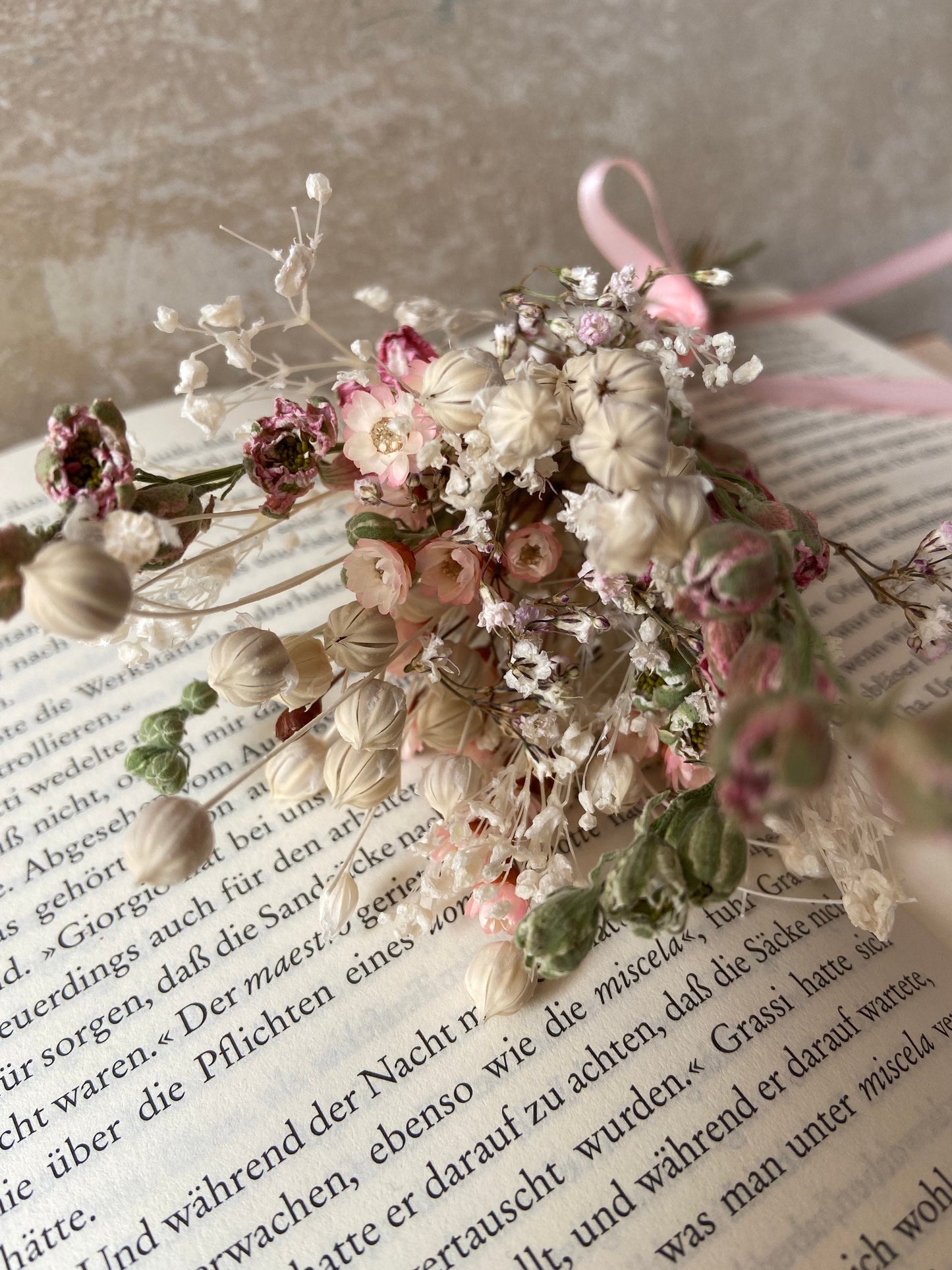 Trockenblumenstrauß | klein | rosa | weiß | kleine Geschenke | getrockneter Blumenstrauß | Vintage Look | Boho Style | Scandi | schlicht