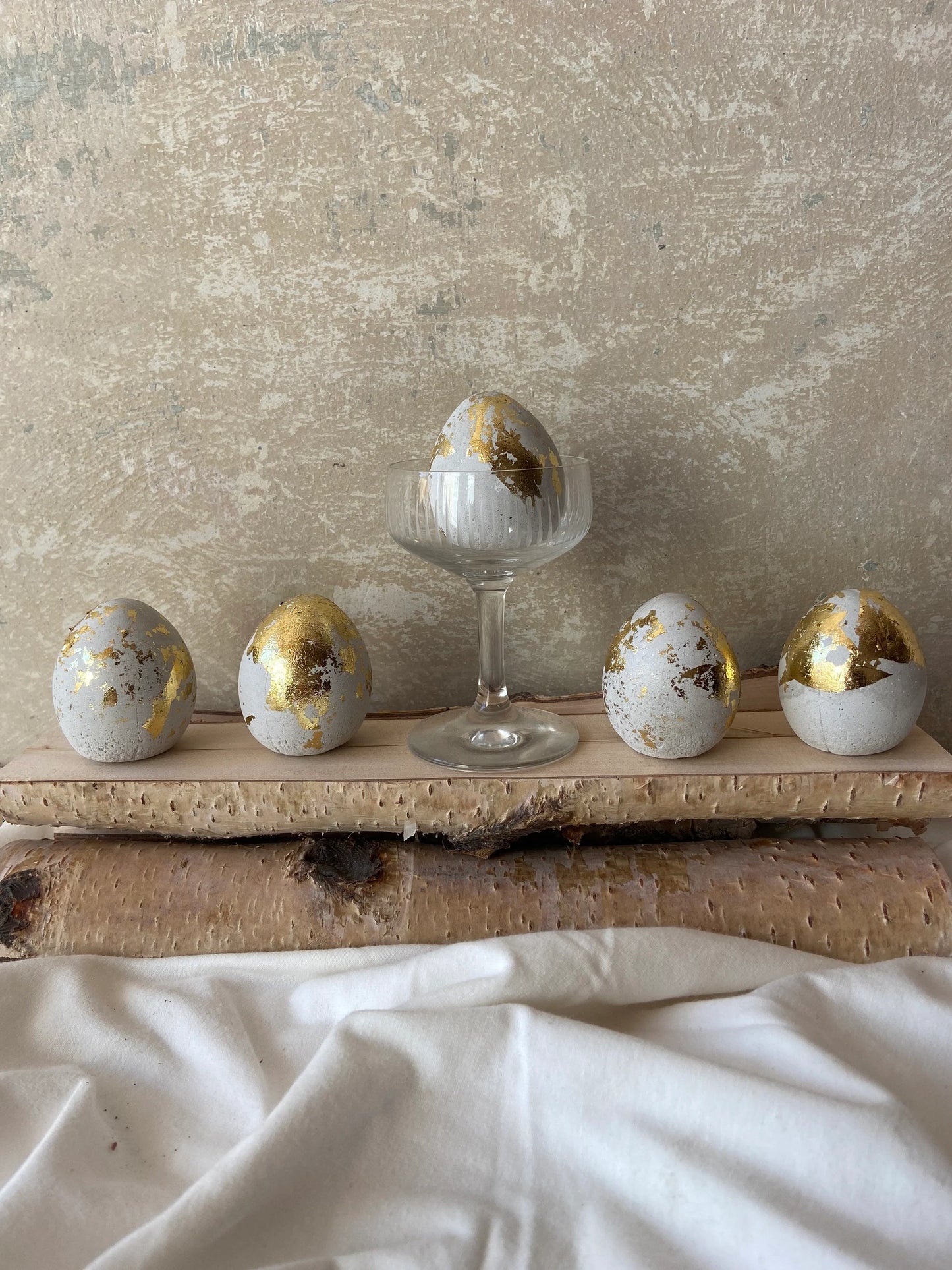 Betonei mit Gold | Osterei | Goldei | Ostern | Ostertisch | Osterdeko | Deko | Einladung | Tischdeko