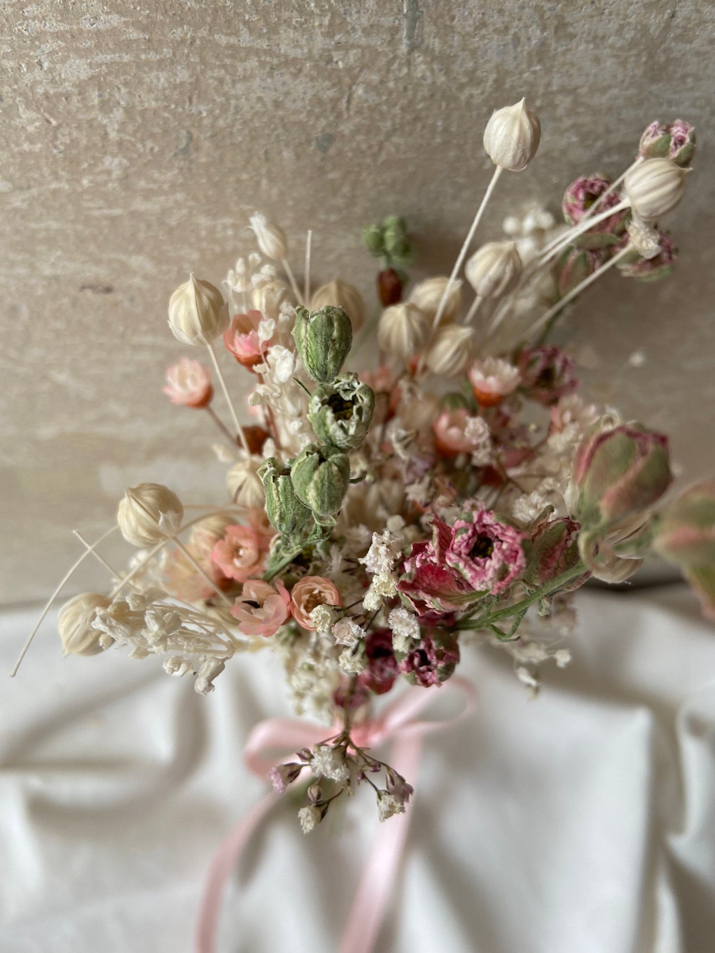 Trockenblumenstrauß | klein | rosa | weiß | kleine Geschenke | getrockneter Blumenstrauß | Vintage Look | Boho Style | Scandi | schlicht