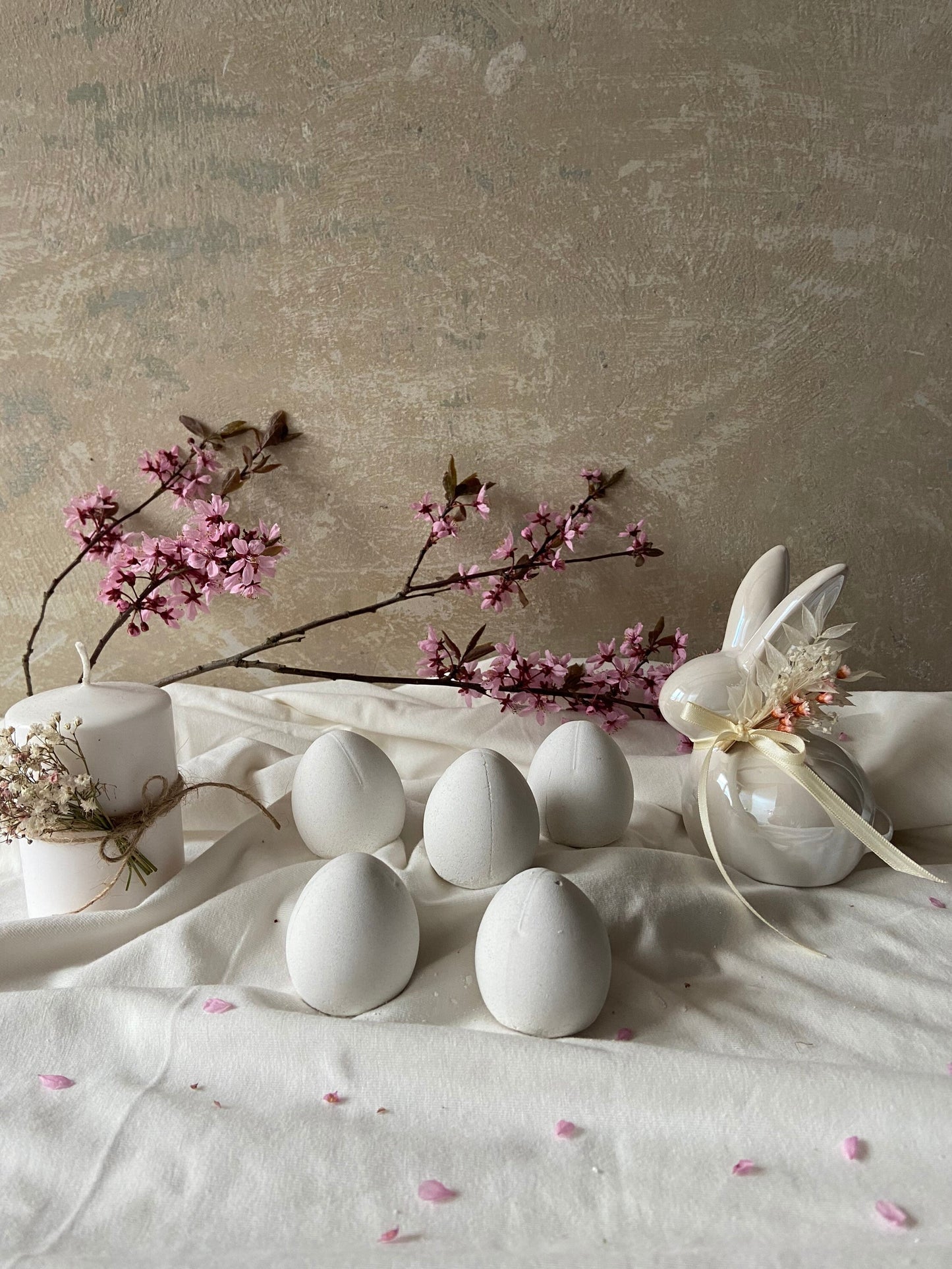 Betonei weiß | Osterei | Weißes Betonei | Ostern | Ostertisch | Osterdeko | Deko | Einladung | Tischdeko