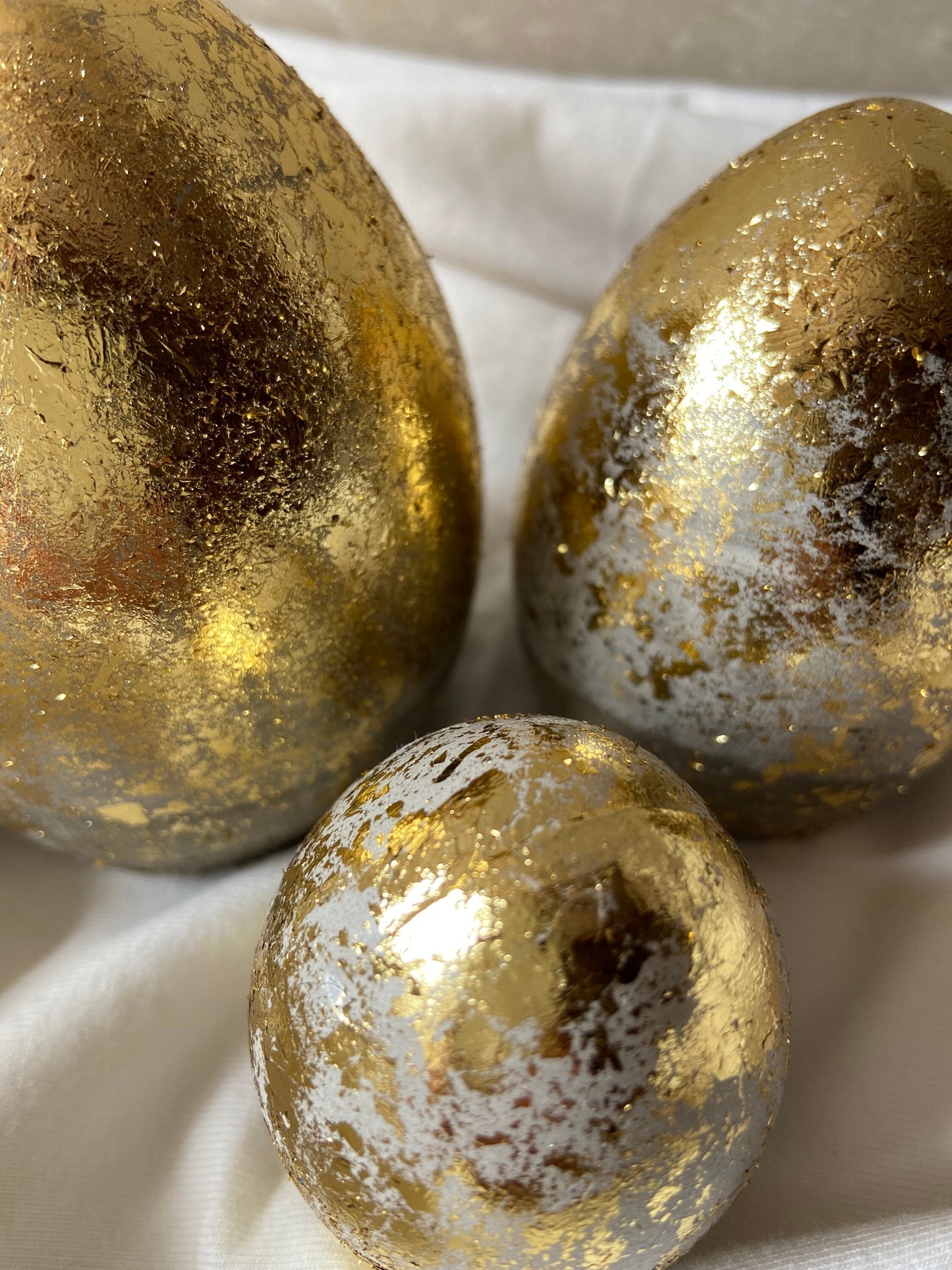 Betonei mit Gold | 3er Set | Osterei | Goldei | Ostern | Ostertisch | Osterdeko | Deko | Einladung | Tischdeko | Osternest | Mooskranz