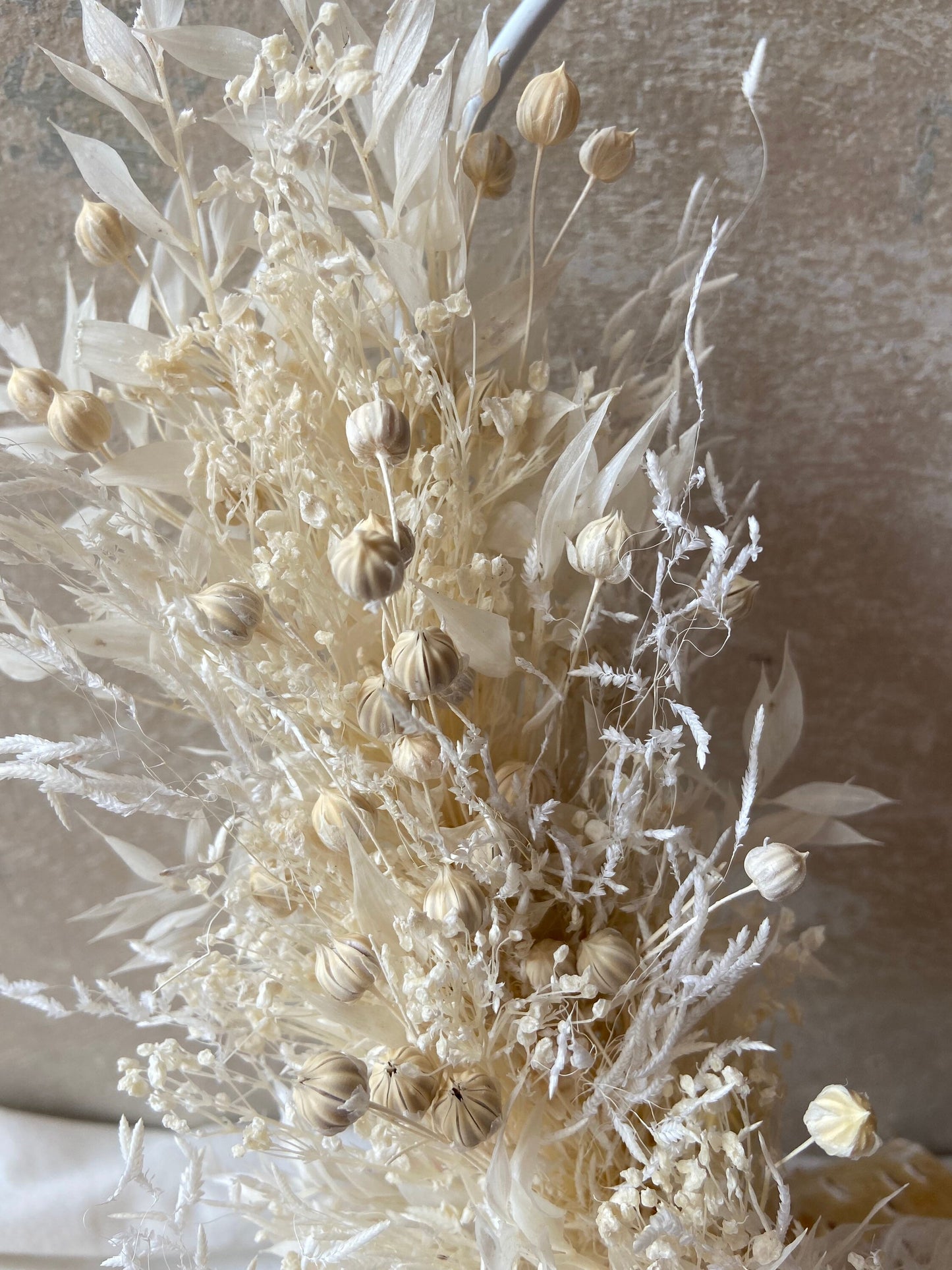 Herz | Trockenblumen | Satinband | weiß | Muttertag | Love MAMA | Liebe | Vintage Look | Shabby Style | Boho Style | Scandi Look | Hochzeit