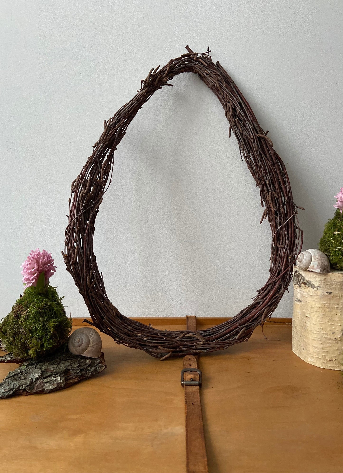 Birkenei | Ei aus Birkenzweigen | Osterei aus Birkenzweigen | Türdekoration | Osterdeko | Naturmaterial | Bastelmaterial