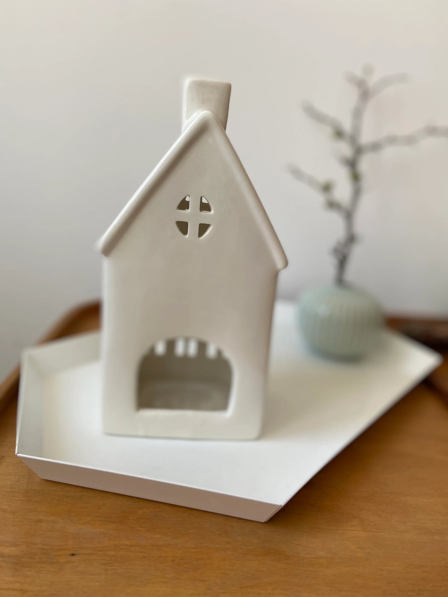 Lichthaus | Häuschen | Weiß | Porzellan | Osterdeko | Deko | Tischdeko | Weihnachten | Wohndeko | Kerzenhaus | Leuchthaus | Advent | Winter