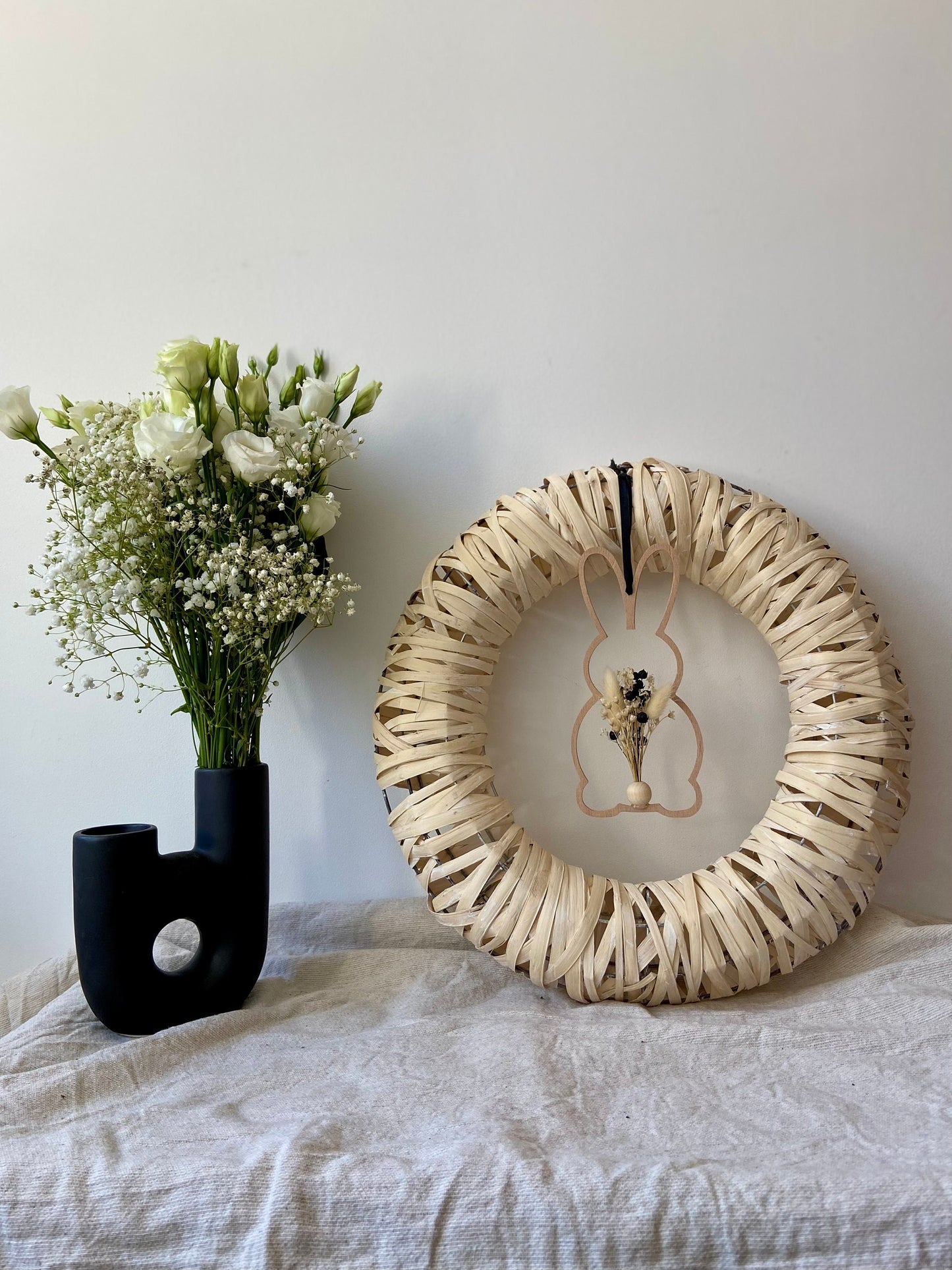 Weidenkranz weiß gewaschen | Türkranz | Kranz | Shabby Look | Skandinavisch | Wanddeko