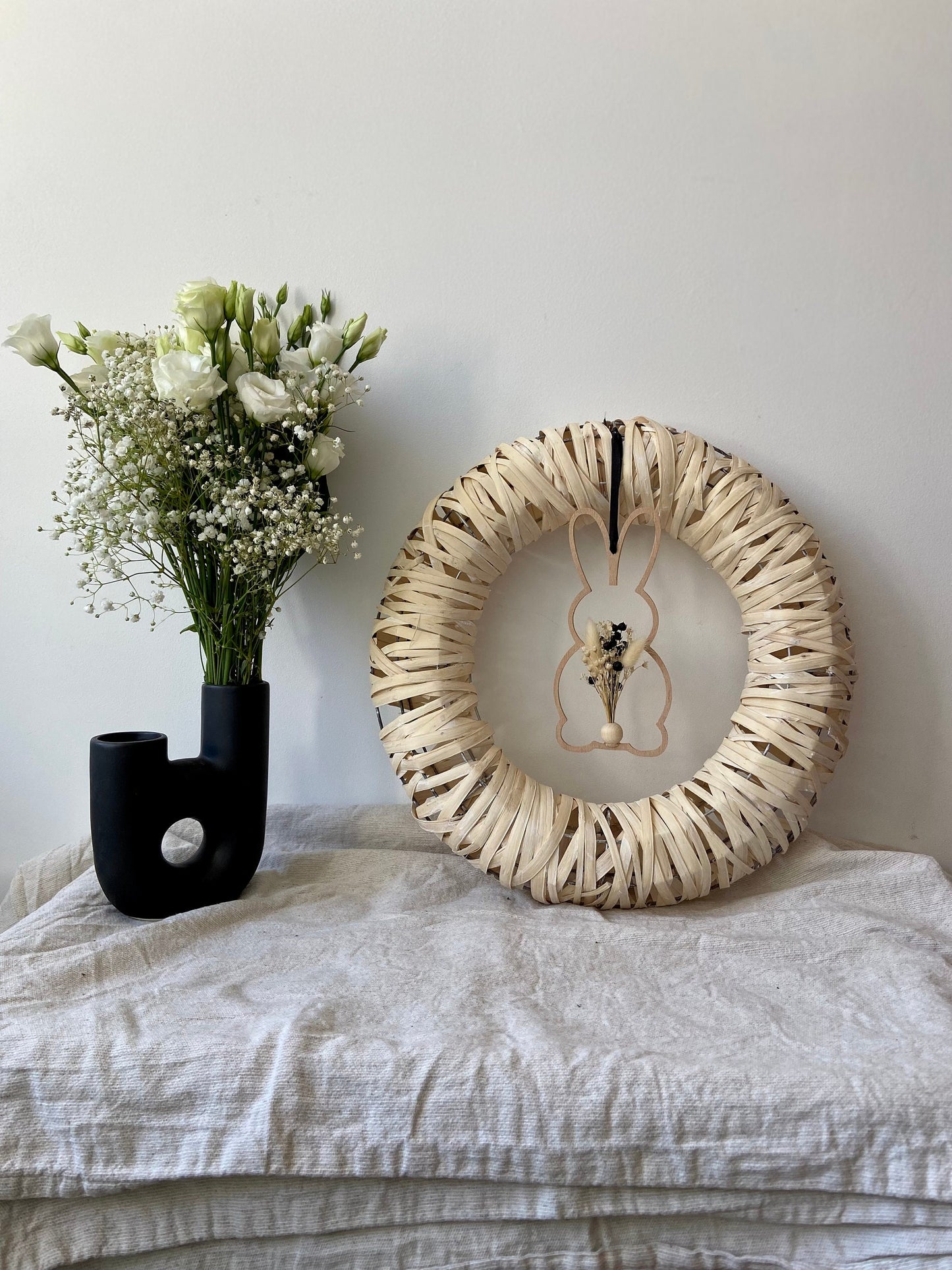 Weidenkranz weiß gewaschen | Türkranz | Kranz | Shabby Look | Skandinavisch | Wanddeko