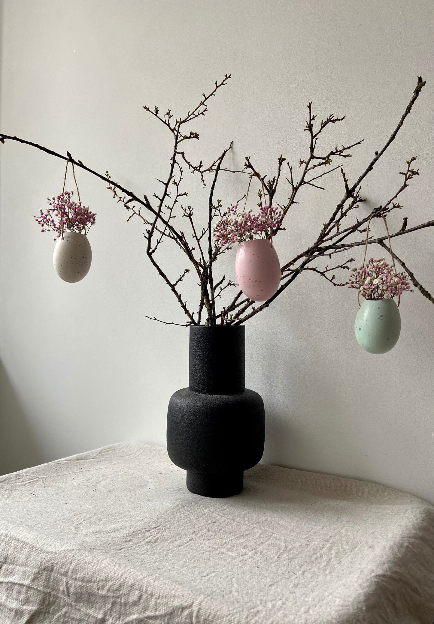 Gänseei | Pastell | Anhänger |Osterstrauch | Osterstrauß | Ostern | Deko | Osterei | Frühing | Osterdeko | hängende Vasen