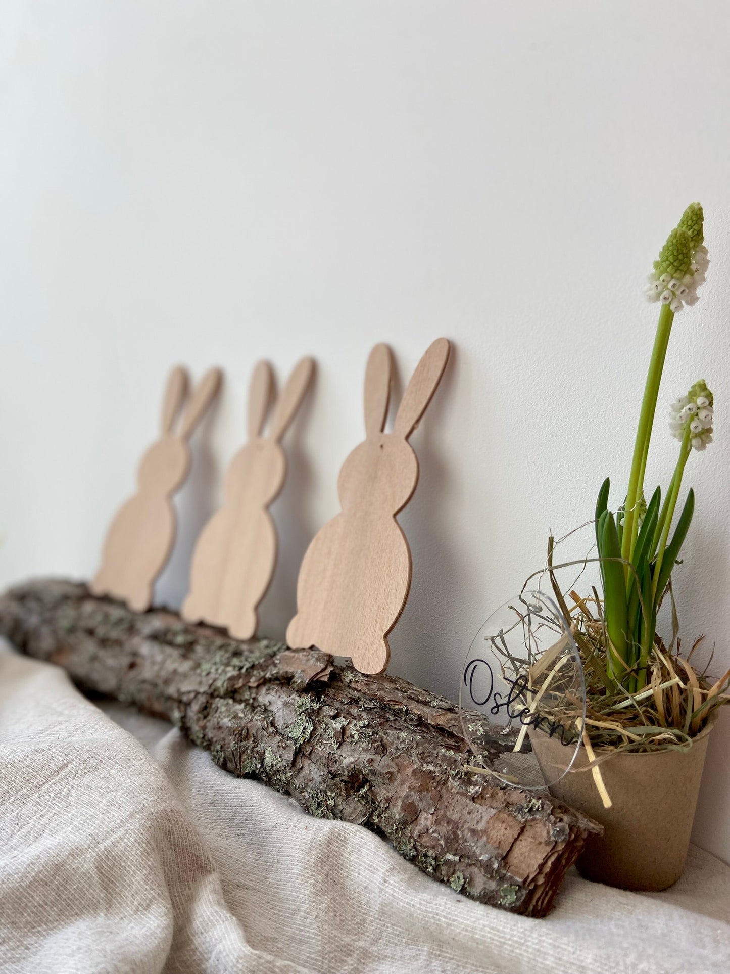 Hase | Osterhase | Holzhase | Anhänger | Ostern | Ostertisch | Osterdeko | Deko | Einladung | Tischdeko | zum Aufhängen | Osterstrauch