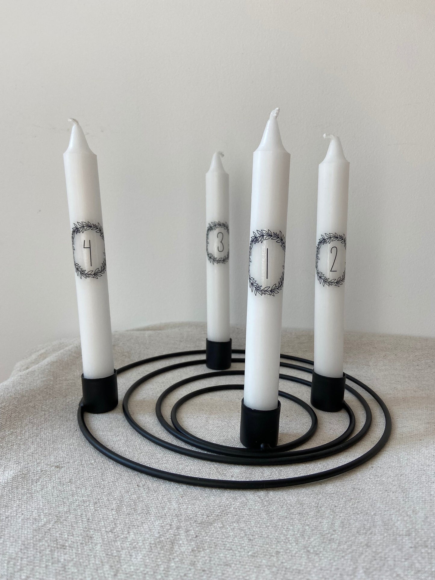 Kerzenhalter | Ringe | Adventskranz | Metallringe | Advent | schwarz | Skandinavisch | schlicht | Weihnachten | Minimalistisch | Wohndeko