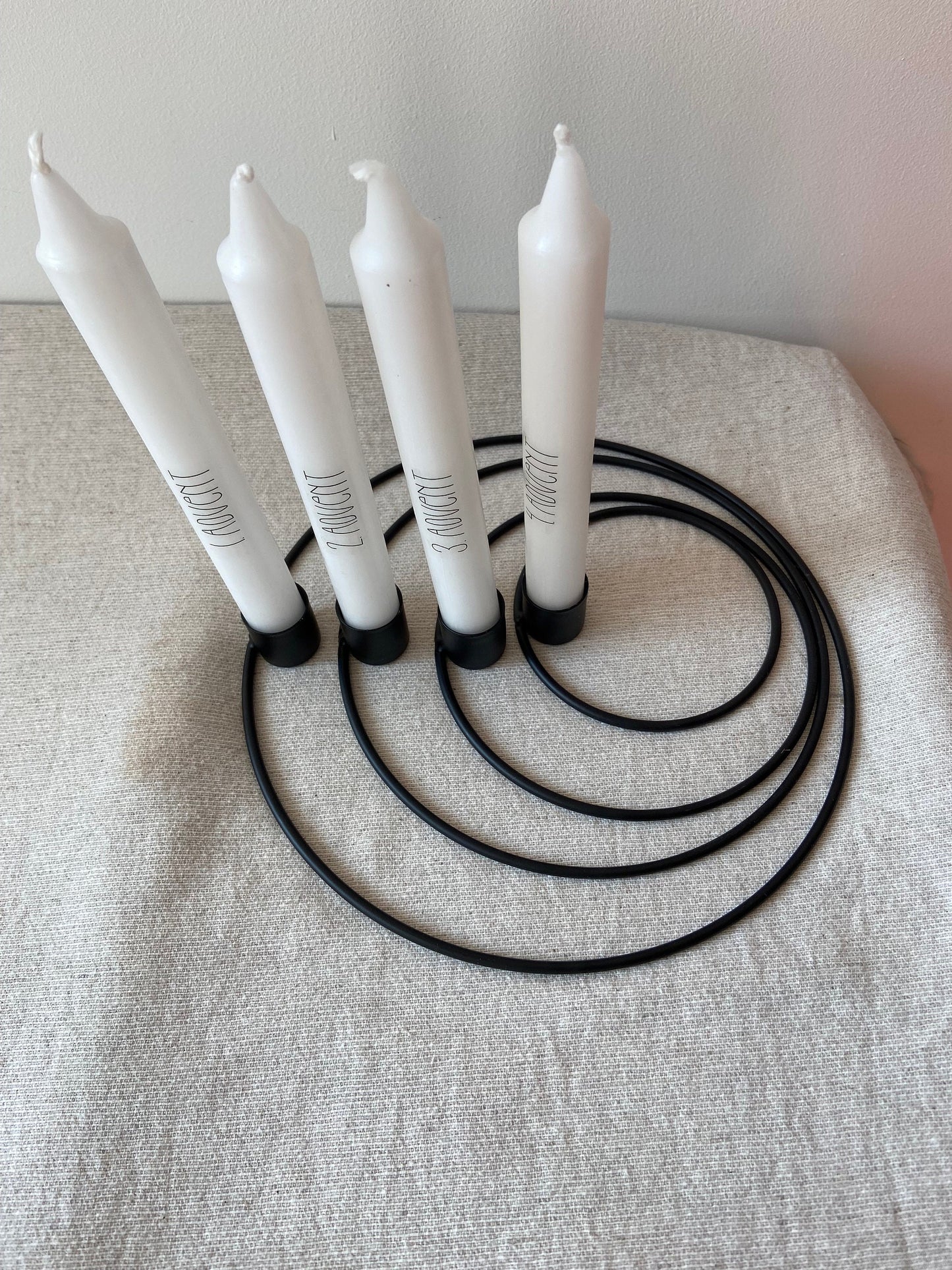 Kerzenhalter | Ringe | Adventskranz | Metallringe | Advent | schwarz | Skandinavisch | schlicht | Weihnachten | Minimalistisch | Wohndeko