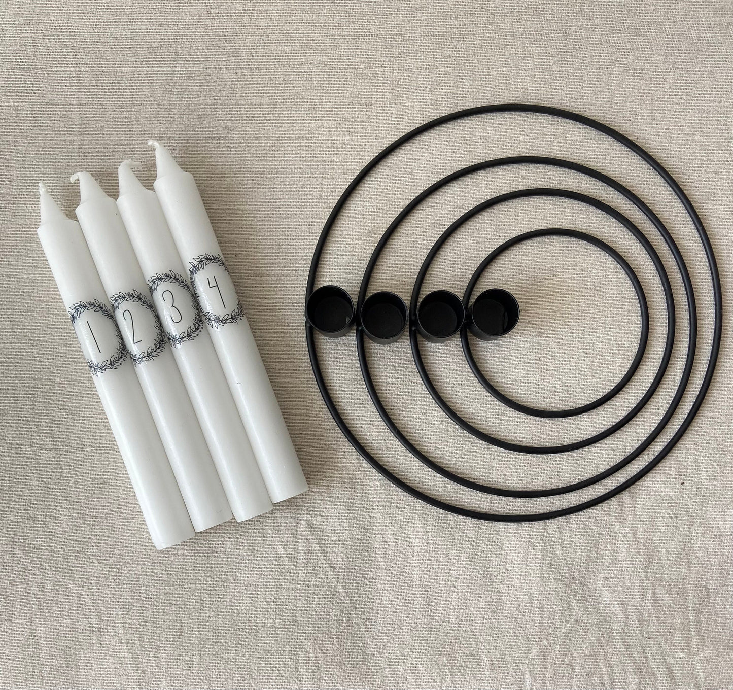 Kerzenhalter | Ringe | Adventskranz | Metallringe | Advent | schwarz | Skandinavisch | schlicht | Weihnachten | Minimalistisch | Wohndeko