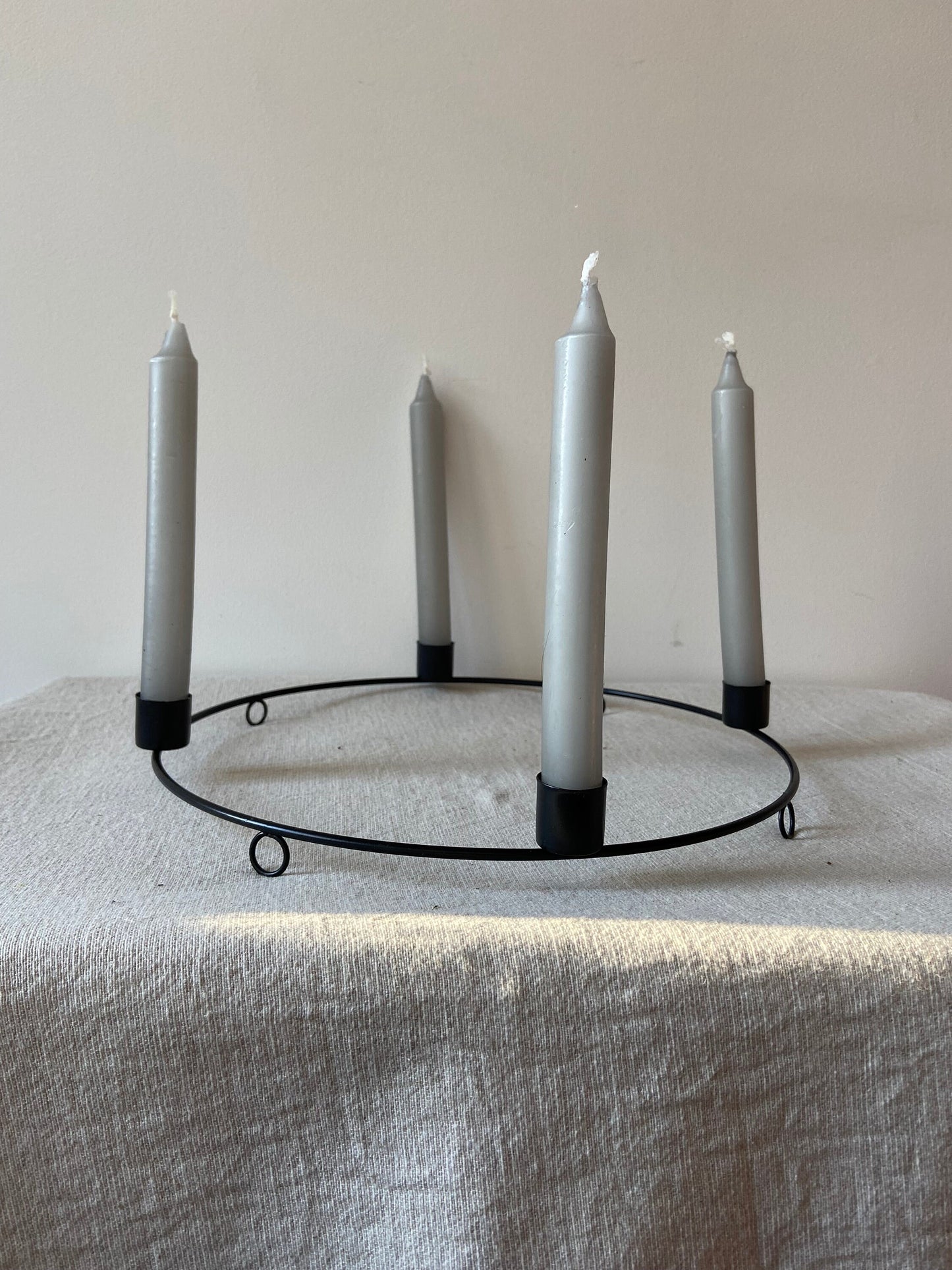 Kerzenhalter | Adventskranz | Advent | Weihnachten | Winter | Kerzen | Schwarz | Metallring | Rund