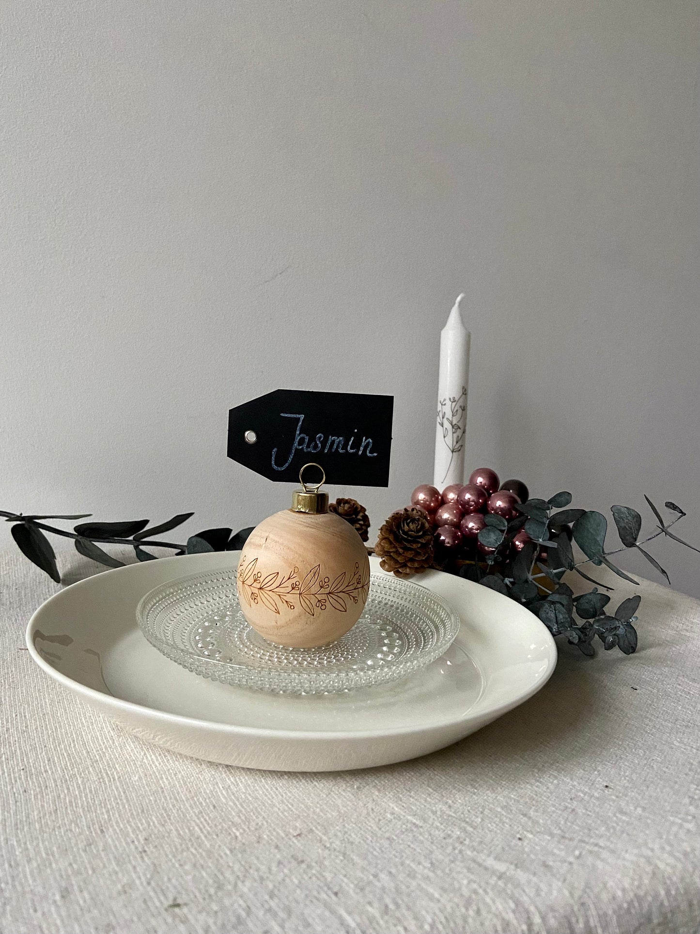 Holzkugeln für Tischkarten | Tischkartenhalter | Holz | Weihnachten | Adventsdeko | Hochzeit | Platzkarten | Holzkugeln | Blumen | Ostern