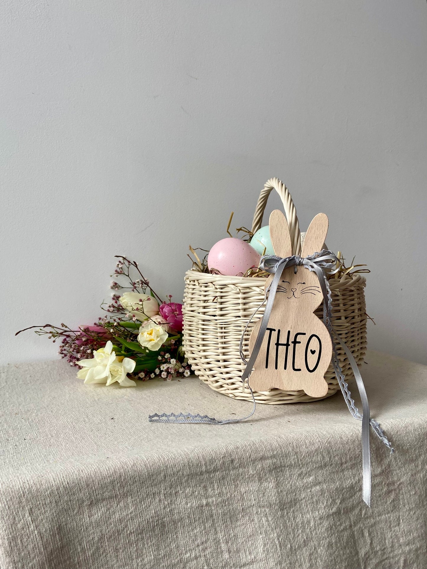 Osterkorb weiß | Weidenkörbchen | | Osterhasenanhänger | Dekokorb | Weidenkorb | Suchkörbchen | Blütenkorb für Hochzeiten | Blumenmädchen