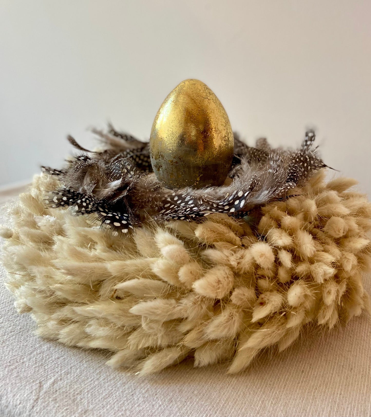 Kranz aus Samtgras | creme | Trockenblumen | HomeDeco | Blumenkranz | Laguruskranz | Deko | Boho-Style | Skandinavisch | Hasenschwänzchen