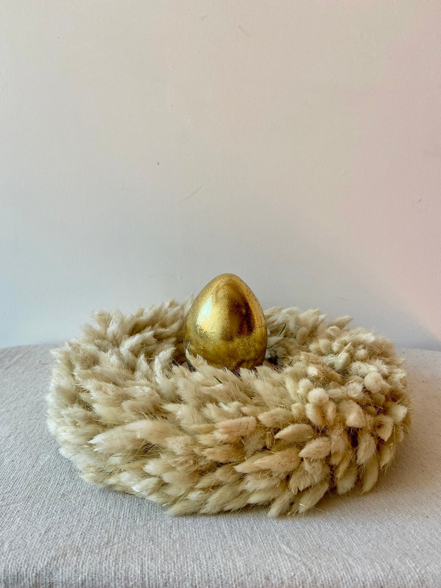 Kranz aus Samtgras | creme | Trockenblumen | HomeDeco | Blumenkranz | Laguruskranz | Deko | Boho-Style | Skandinavisch | Hasenschwänzchen