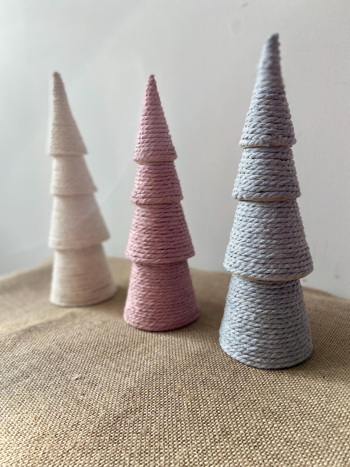 Weihnachtsbaum Wolle | Tannenbaum | Garn Bäumchen | Advent | Weihnachten | Deko | Winter | Naturdeko | Mini-Tannenbaum 4er-Set