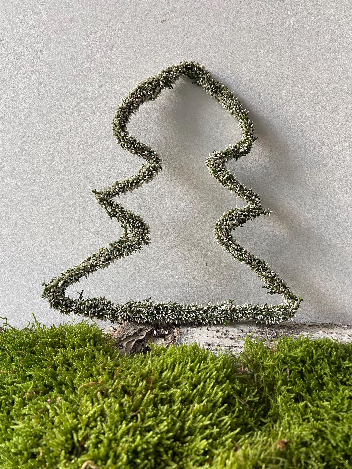 Tannenbaum aus Heide weiß | Türschmuck | Fensterschmuck | Heidebaum | Advent | Weihnachten | Deko | Naturdeko | Mini-Tannenbaum | Erika