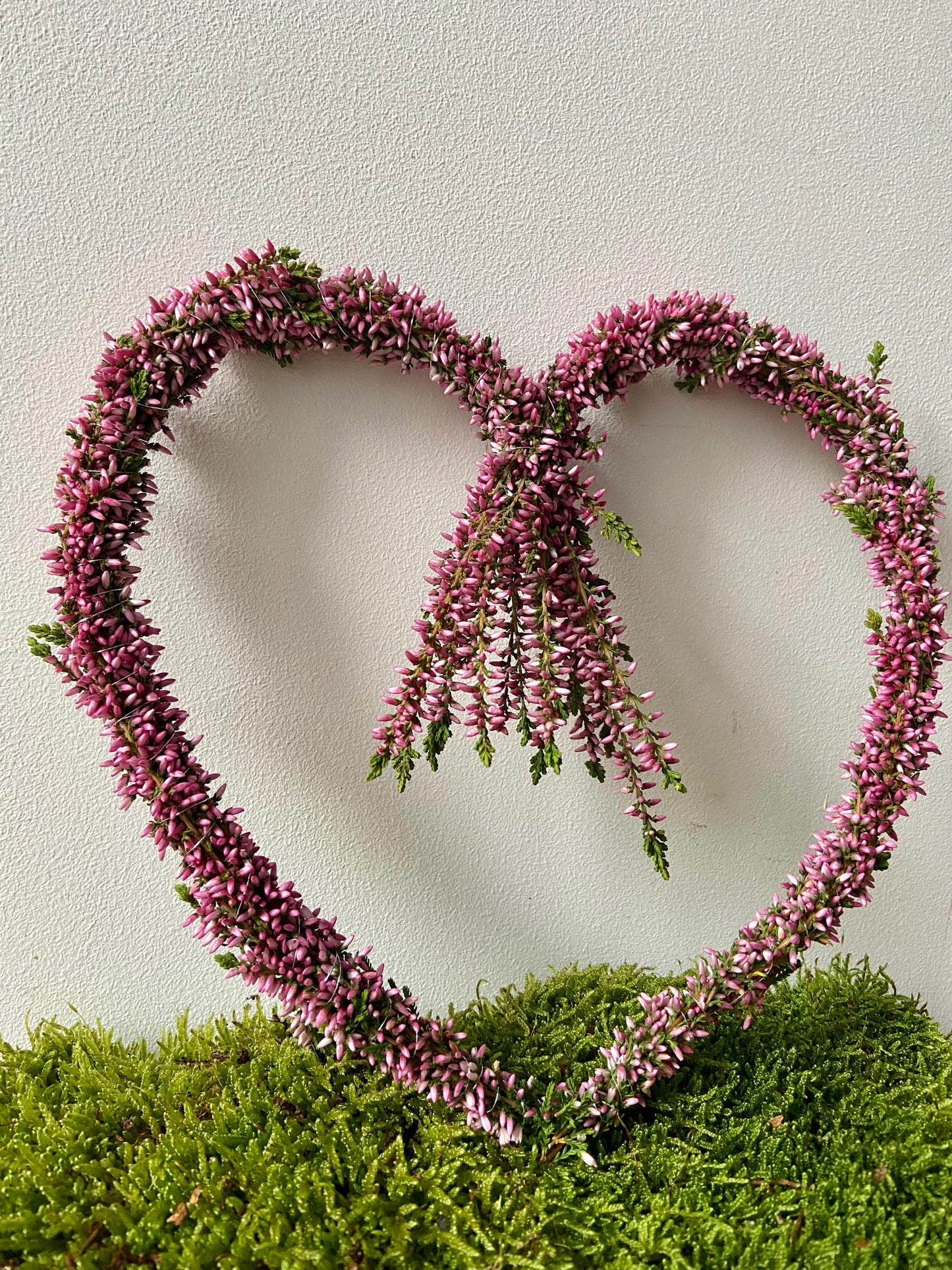 Herz aus Heide rosa | Türschmuck | Fensterschmuck | Heideherz | Advent | Weihnachten | Deko | Naturdeko | Herz | Erika | rosa | Herbst