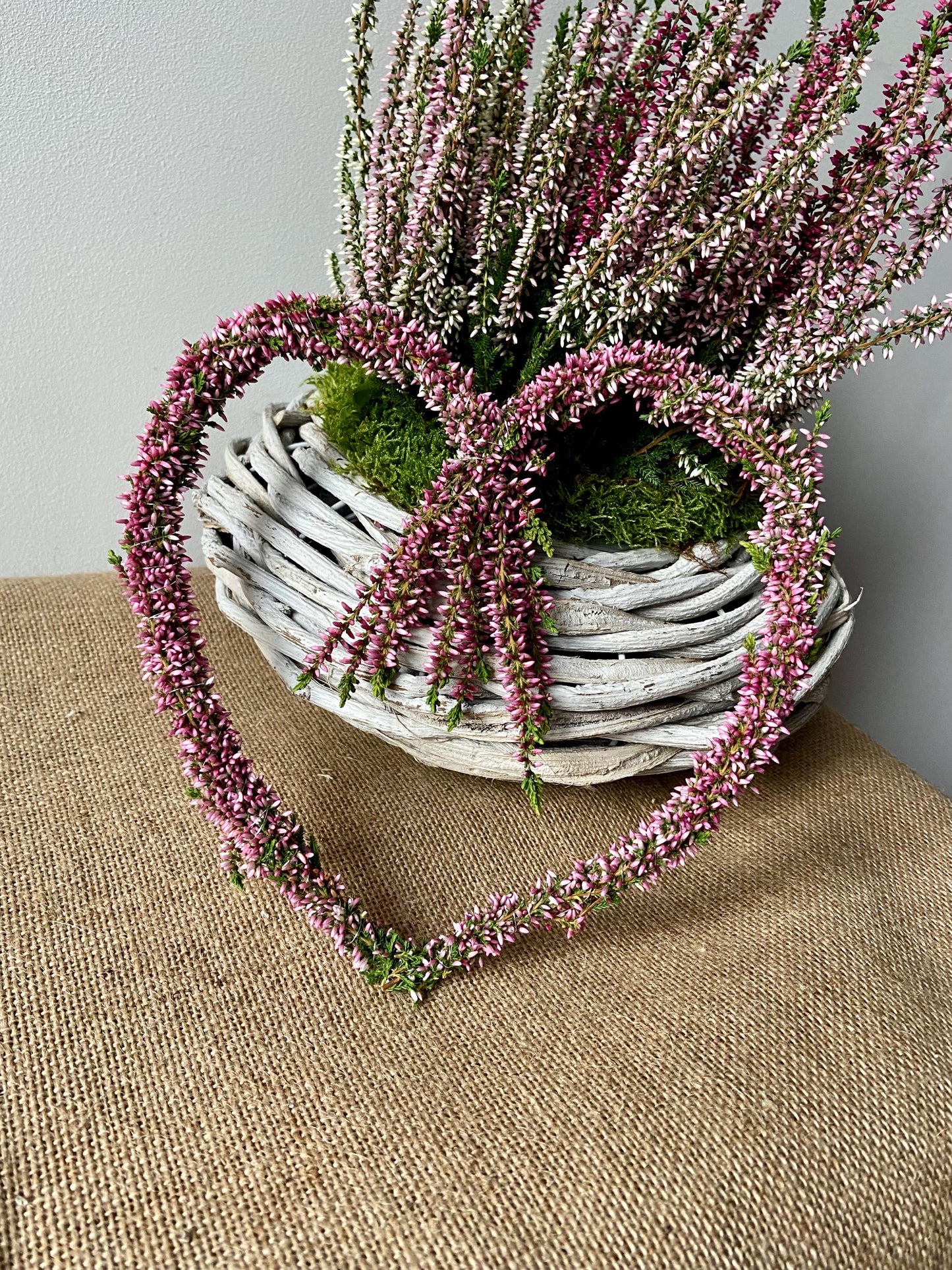 Herz aus Heide rosa | Türschmuck | Fensterschmuck | Heideherz | Advent | Weihnachten | Deko | Naturdeko | Herz | Erika | rosa | Herbst