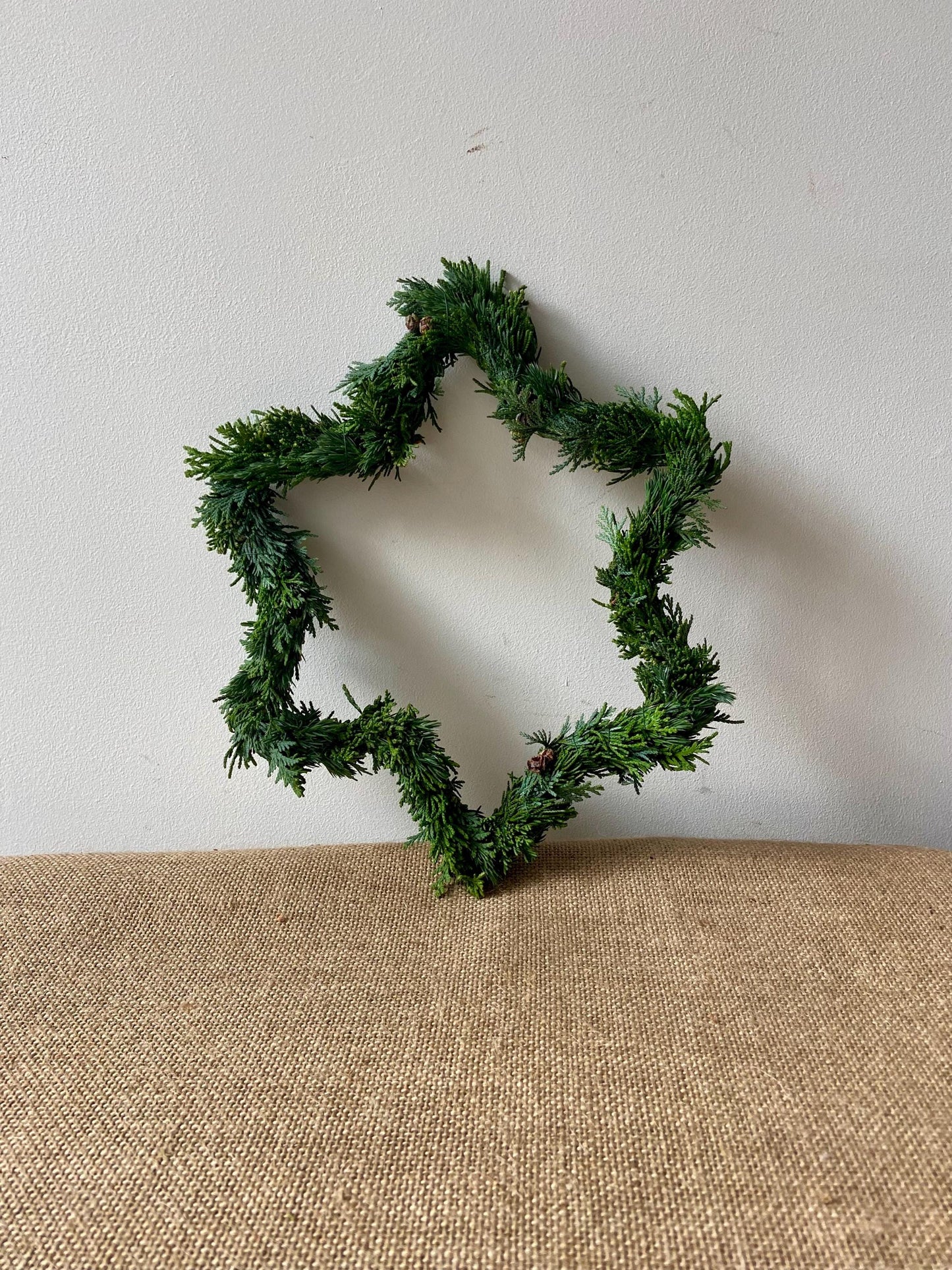 Stern aus frischem Grün | Türschmuck | Fensterschmuck | Koniferen | Advent | Weihnachten | Deko | Naturdeko | Stern | frisches Grün | Grün