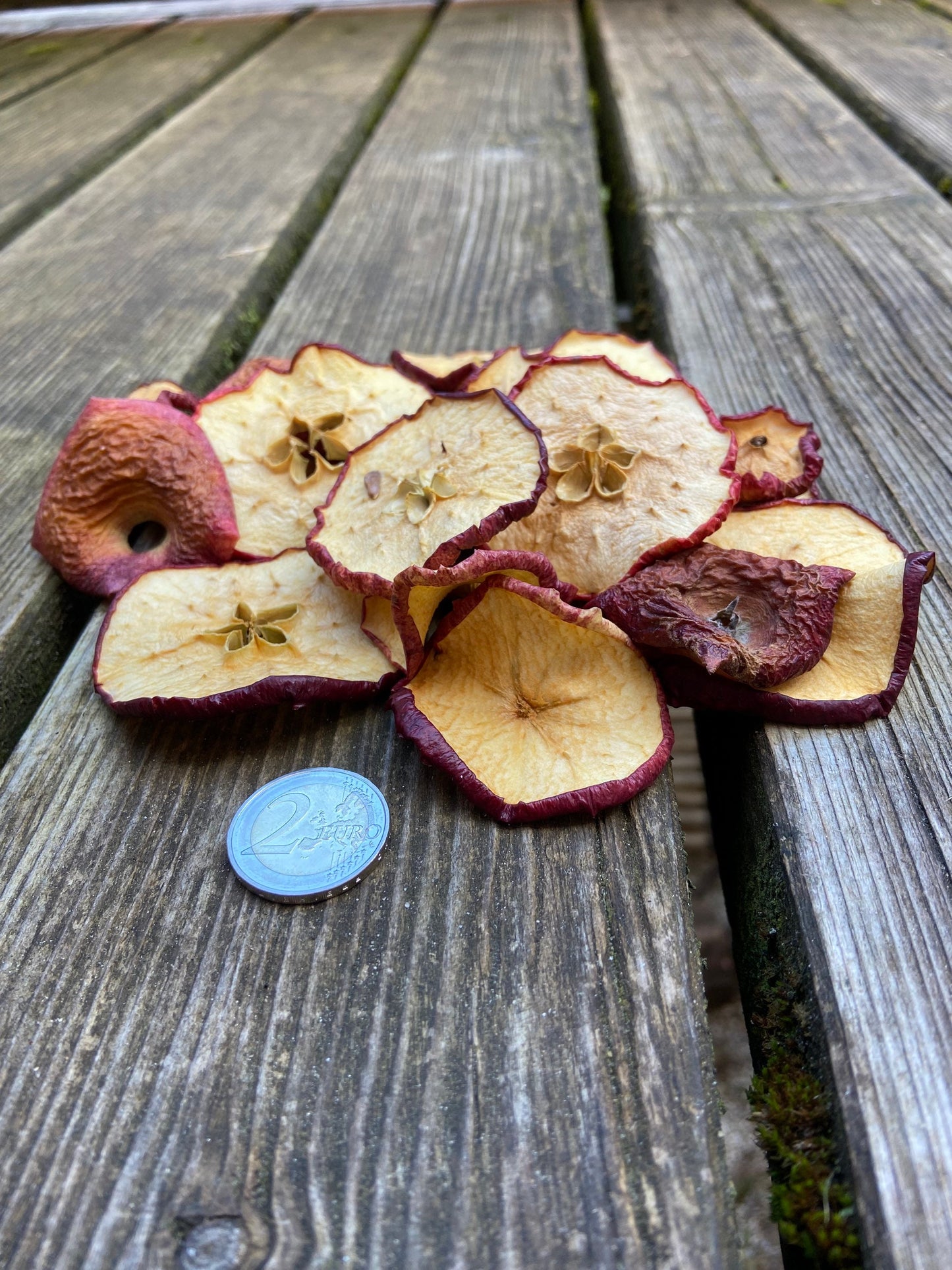 getrocknete Apfelscheiben | rote Früchte