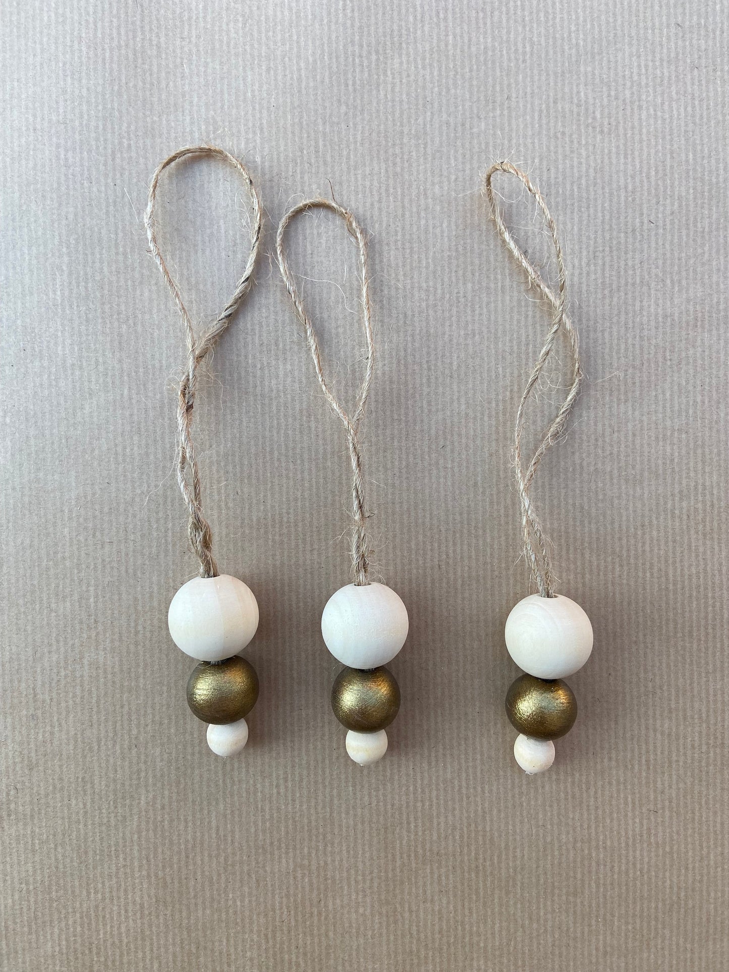 Holzkugel Anhänger | Natur | Gold | 3er Set