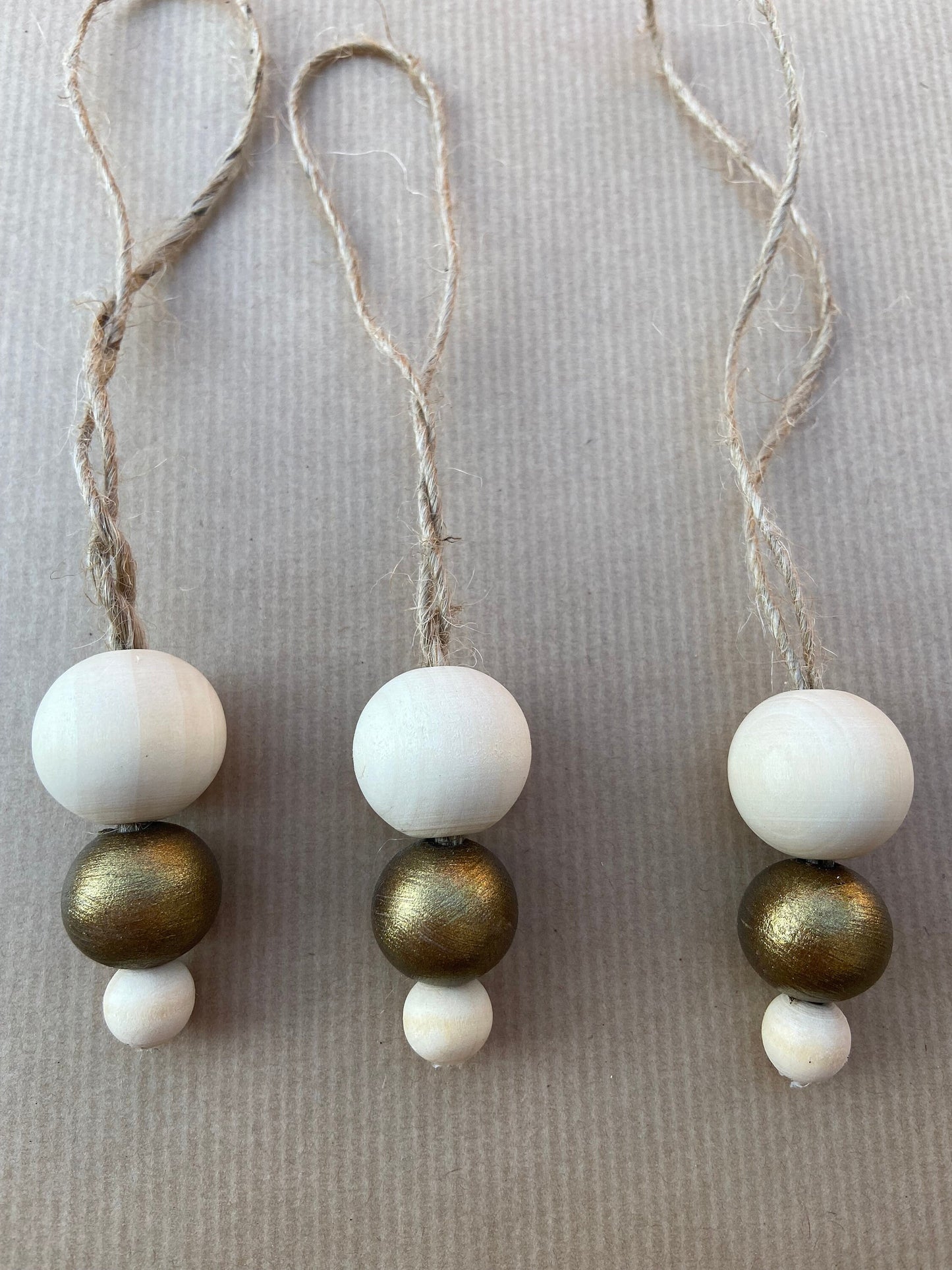 Holzkugel Anhänger | Natur | Gold | 3er Set