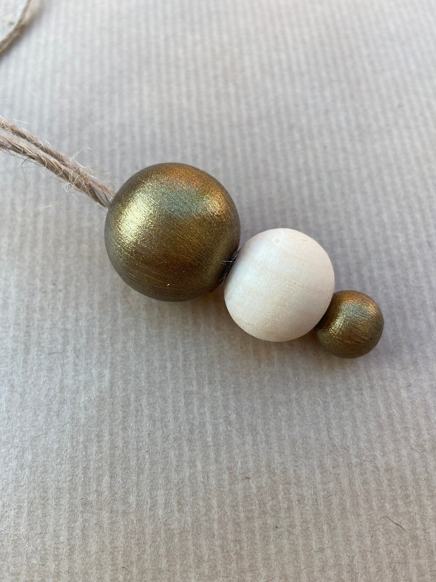 Holzkugel Anhänger | Natur | Gold | 3er Set