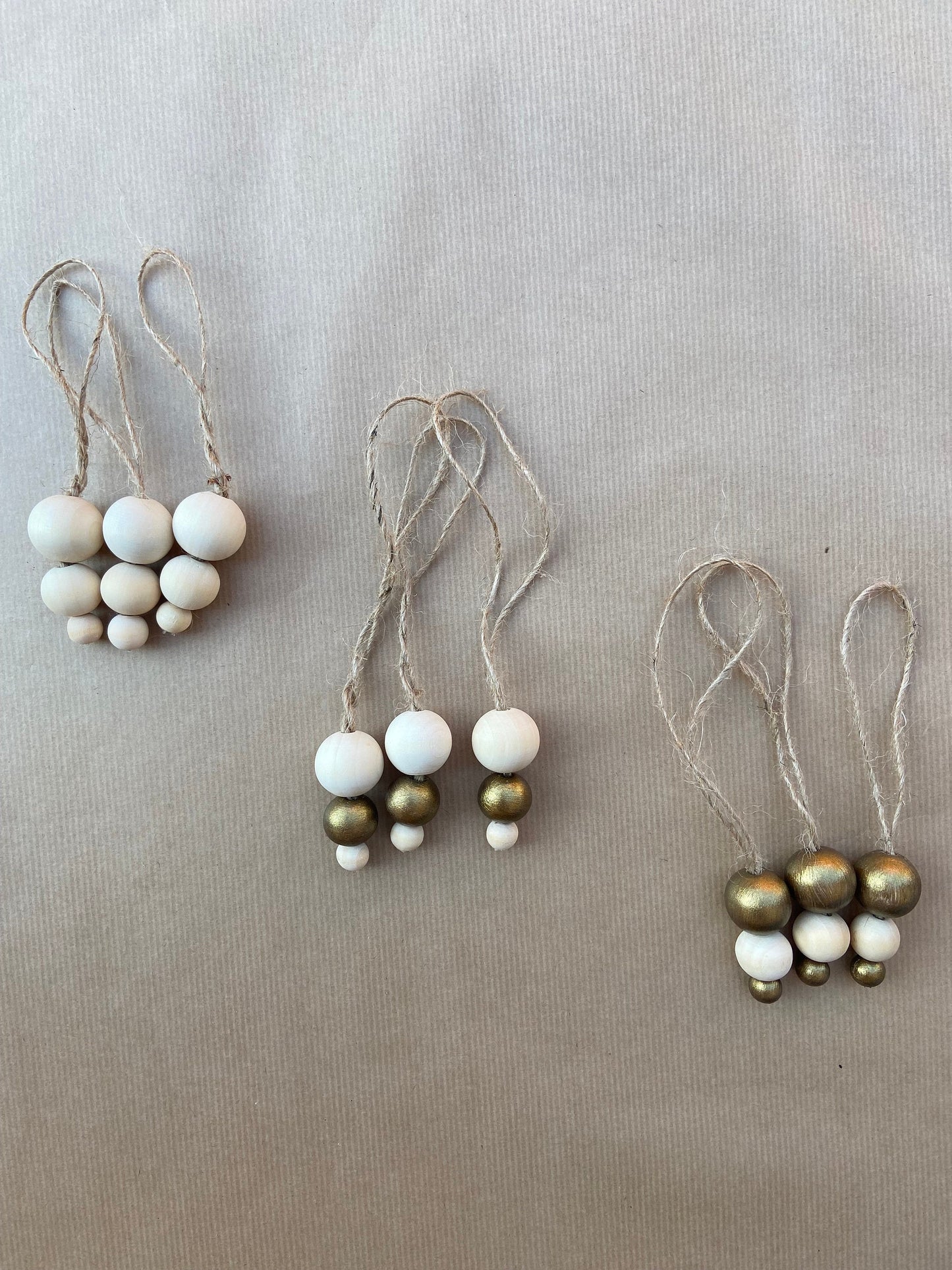 Holzkugel Anhänger | Natur | Gold | 3er Set