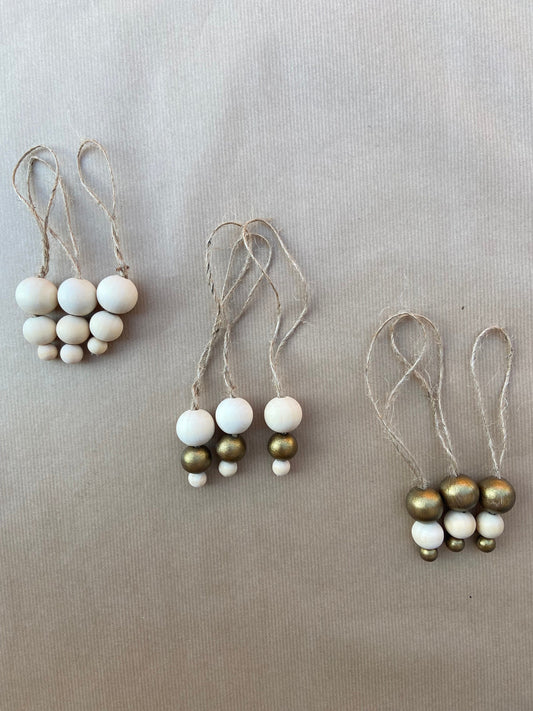 Holzkugel Anhänger | Natur | Gold | 3er Set