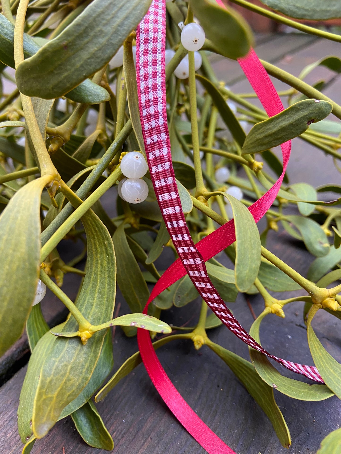 Mistel | Sträußchen | Schleifenband | Weihnachten | Deko | Winter | Advent | Weihnachtsschmuck