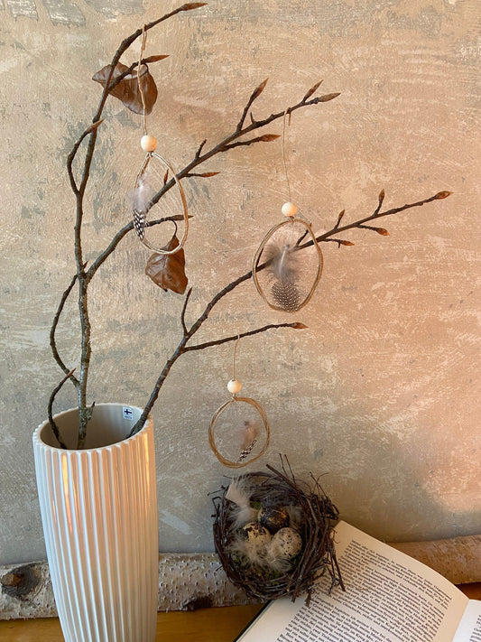 Ei | Anhänger | Federn| Ostern | Osterstrauch | Osterdeko