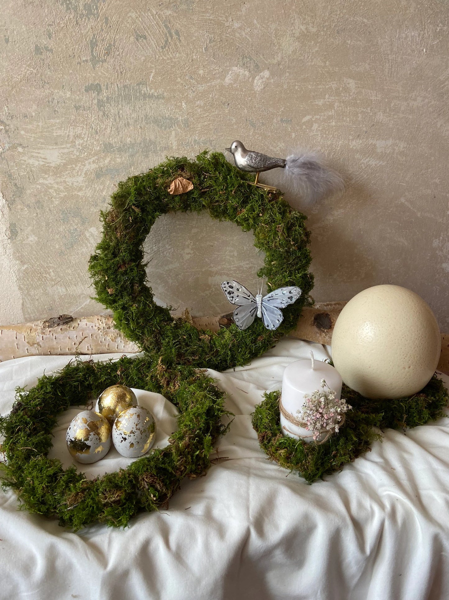 Mooskranz | Moosring | Osterdekoration | Tischdekoration | Frühlingsdeko | Moos | Osternest