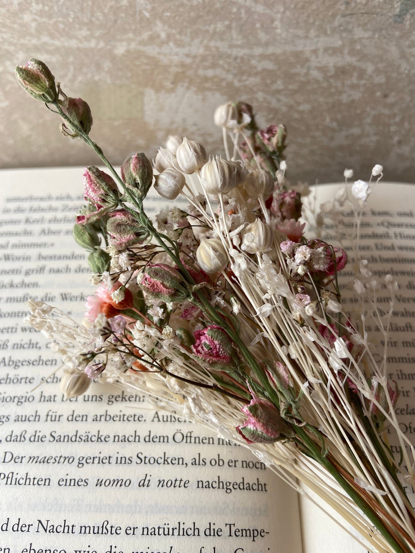 Trockenblumenstrauß | klein | rosa | weiß | kleine Geschenke | getrockneter Blumenstrauß | Vintage Look | Boho Style | Scandi | schlicht