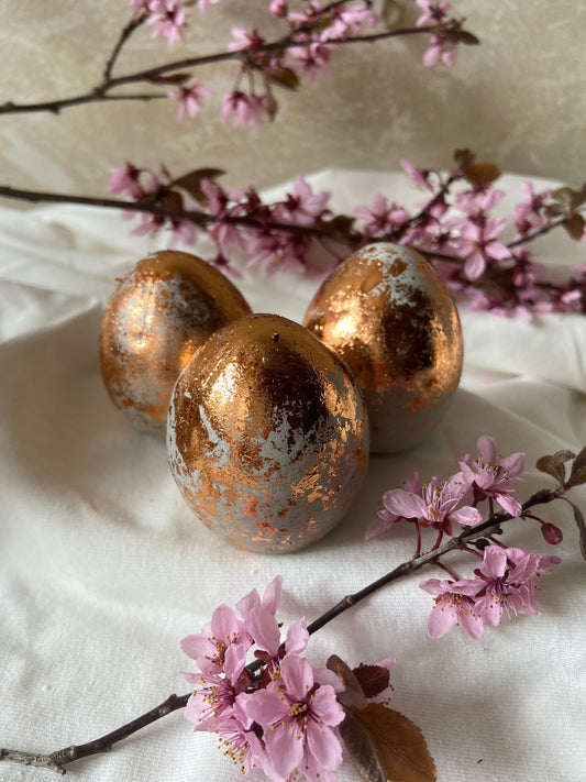 Betonei mit Bronze | Osterei | Bronzeei | Ostern | Ostertisch | Osterdeko | Deko | Einladung | Tischdeko