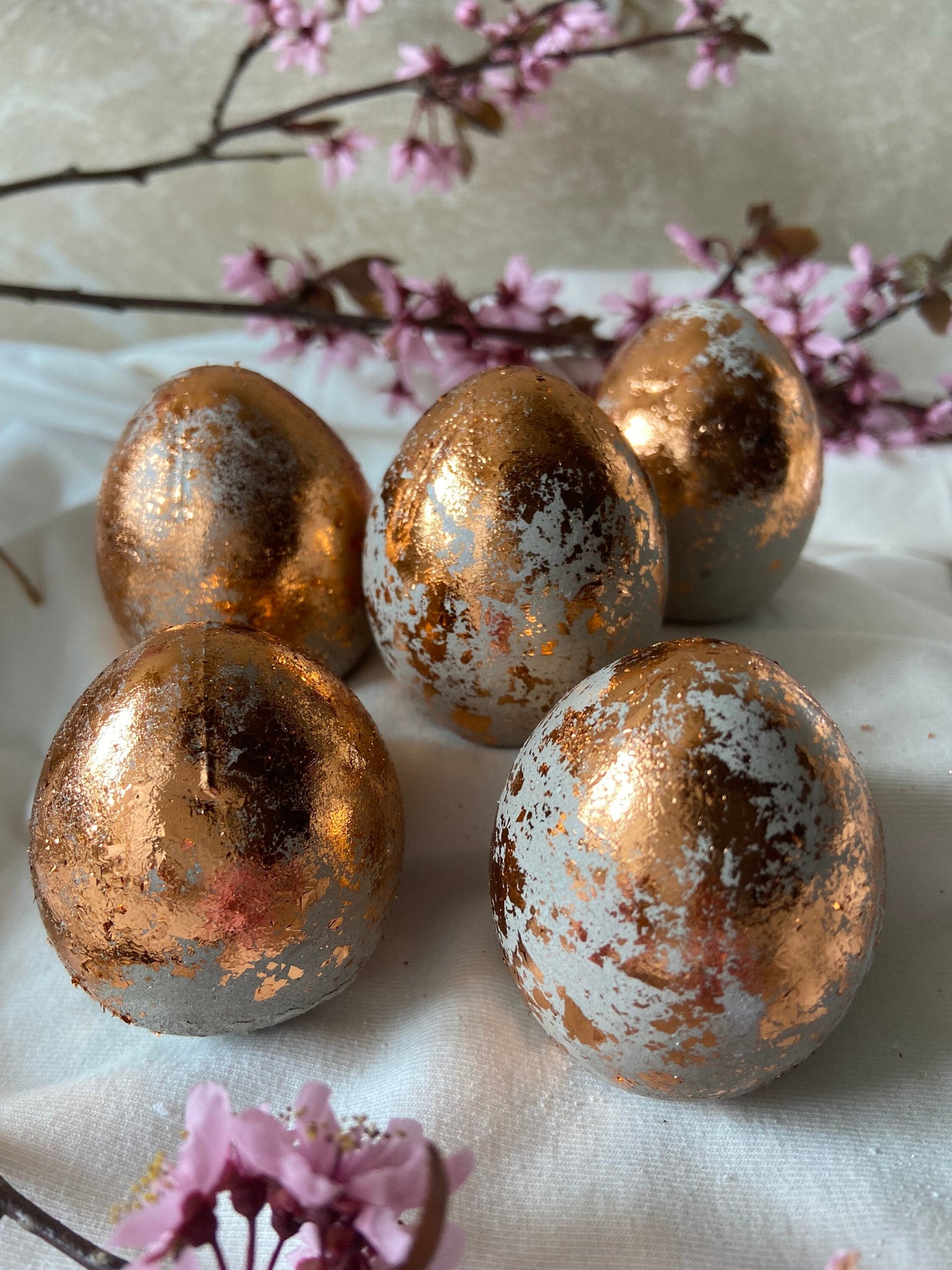 Betonei mit Bronze | Osterei | Bronzeei | Ostern | Ostertisch | Osterdeko | Deko | Einladung | Tischdeko
