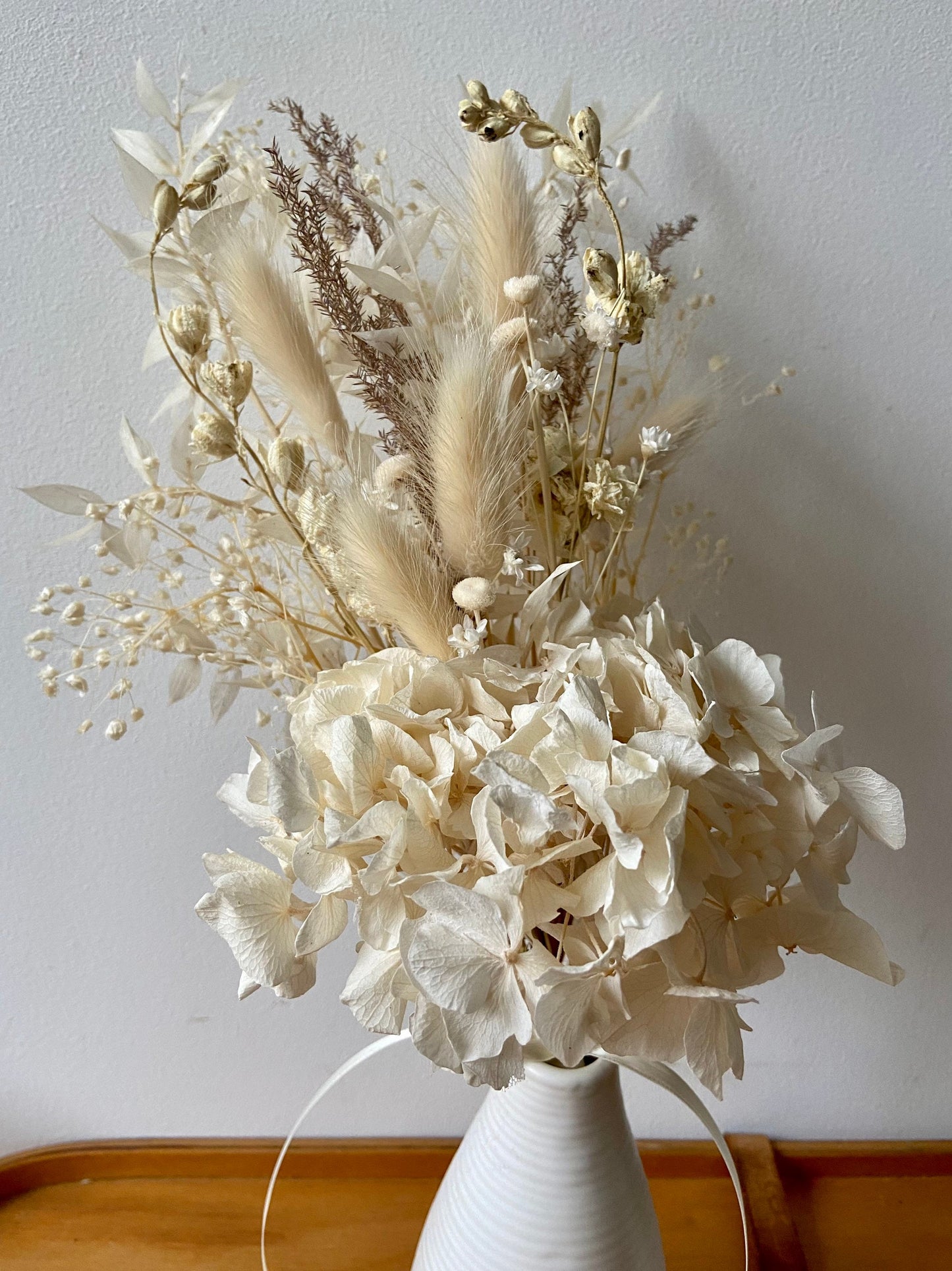 Trockenblumenstrauß | Weiß | Creme | Hochzeitsstrauß | Brautstrauß | Bohostyle