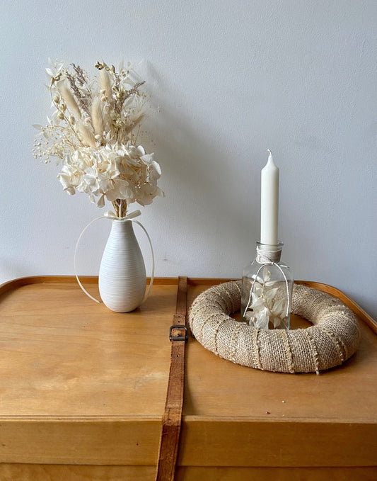 Trockenblumenstrauß | Weiß | Creme | Hochzeitsstrauß | Brautstrauß | Bohostyle