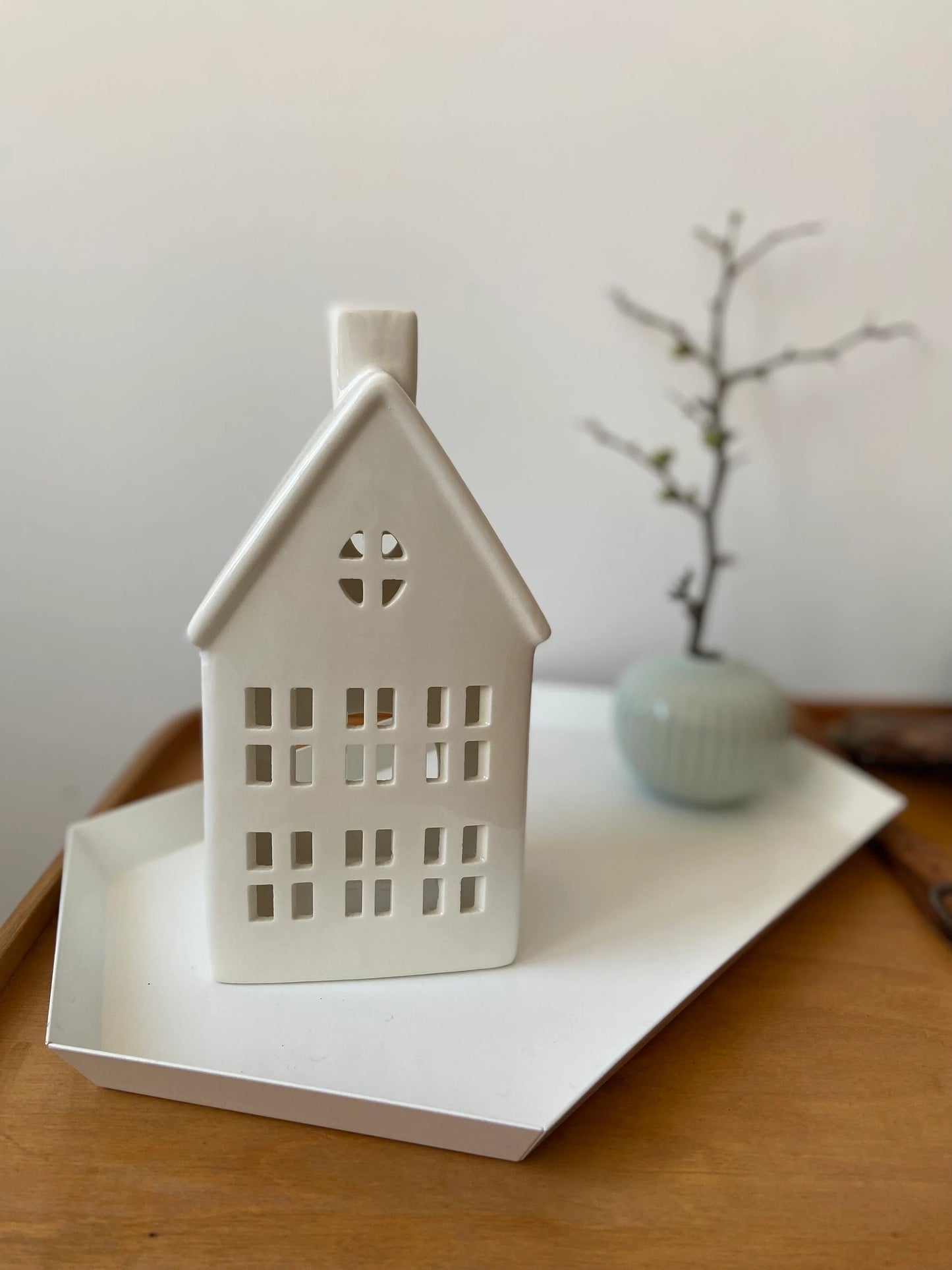 Lichthaus | Häuschen | Weiß | Porzellan | Osterdeko | Deko | Tischdeko | Weihnachten | Wohndeko | Kerzenhaus | Leuchthaus | Advent | Winter