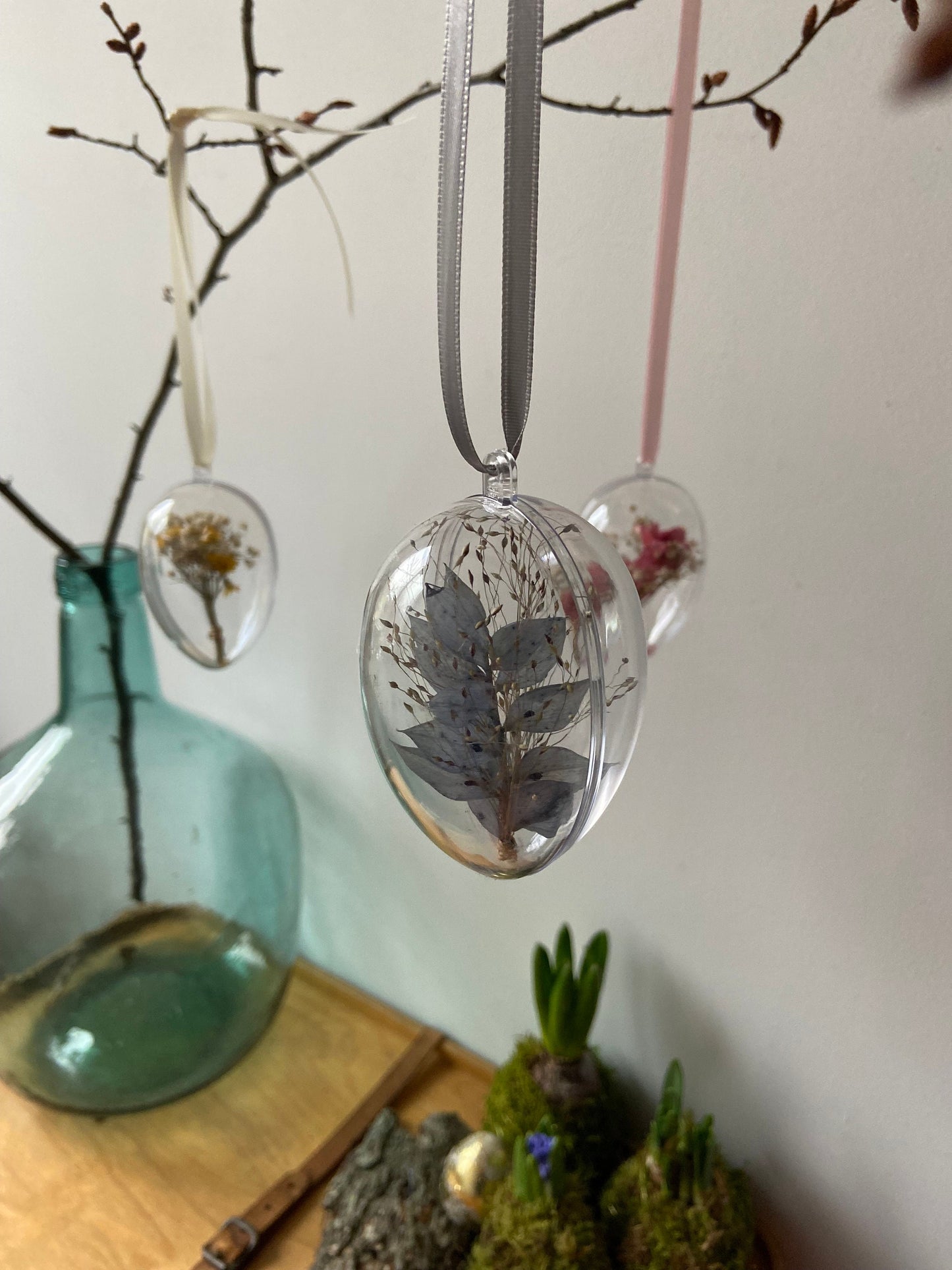 Blüten-Eier | Osterei mit Blüten | Osterdeko | Frühling | Trockenblumen | Acryl | Osterstrauch | Frühlingsboten | zart