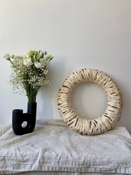 Weidenkranz weiß gewaschen | Türkranz | Kranz | Shabby Look | Skandinavisch | Wanddeko