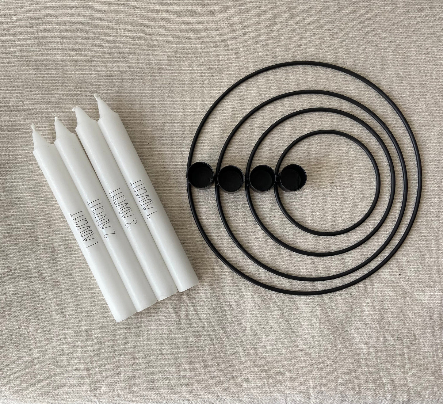 Kerzenhalter | Ringe | Adventskranz | Metallringe | Advent | schwarz | Skandinavisch | schlicht | Weihnachten | Minimalistisch | Wohndeko