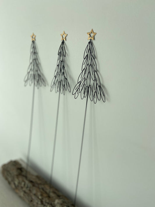 Metall Tannenbaum | Tannenbaum | Weihnachtsdeko | Adventsdekation | WeihnachtsTopper | Baum | schwarz | Christbaum | Stab