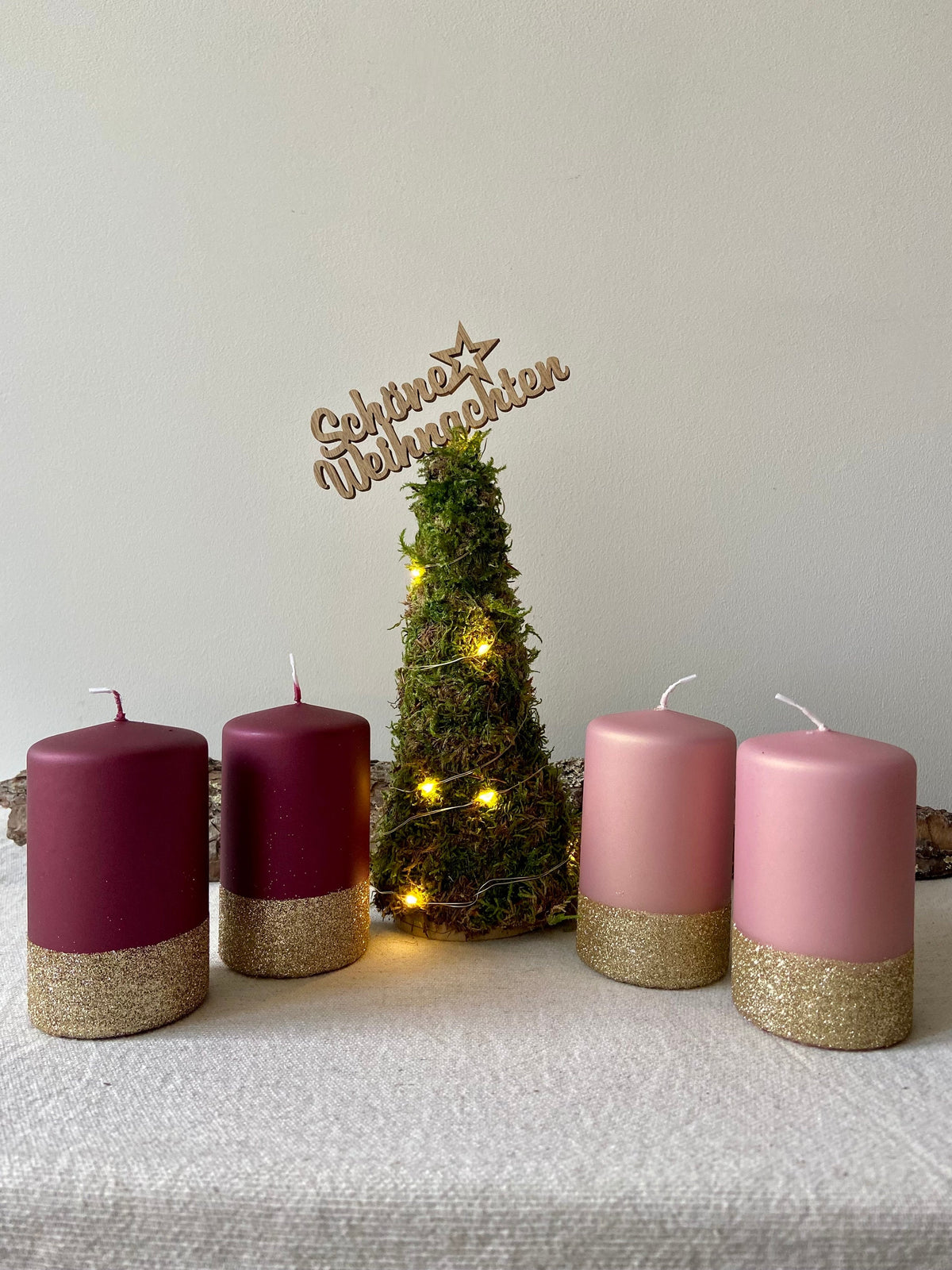 Adventskerzen | Kerzen | Adventskranz Kerzen| Advent | Rot | Rosa