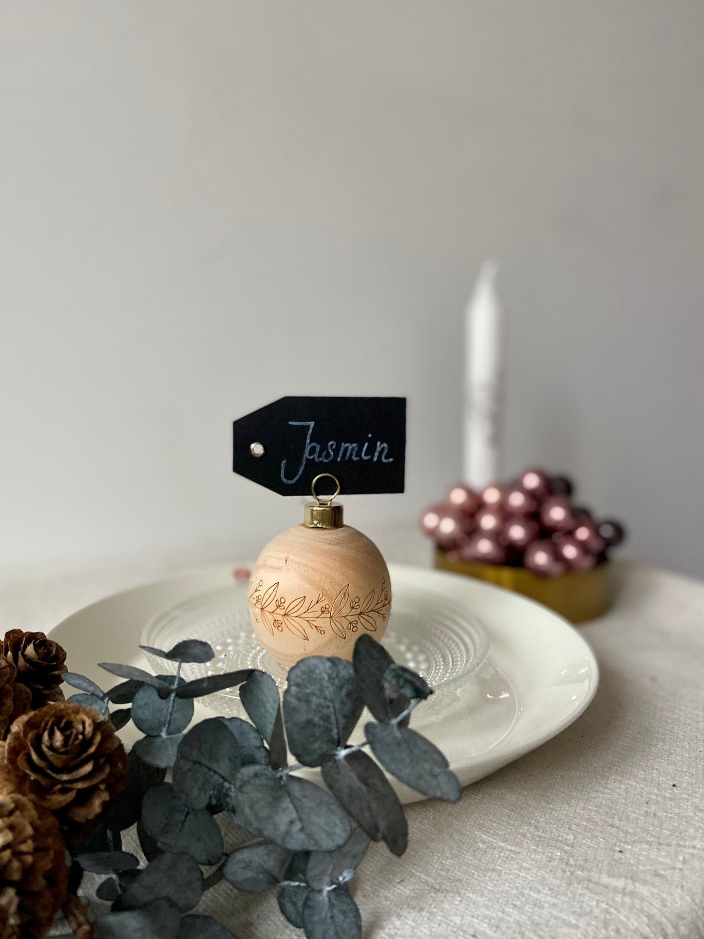 Holzkugeln für Tischkarten | Tischkartenhalter | Holz | Weihnachten | Adventsdeko | Hochzeit | Platzkarten | Holzkugeln | Blumen | Ostern